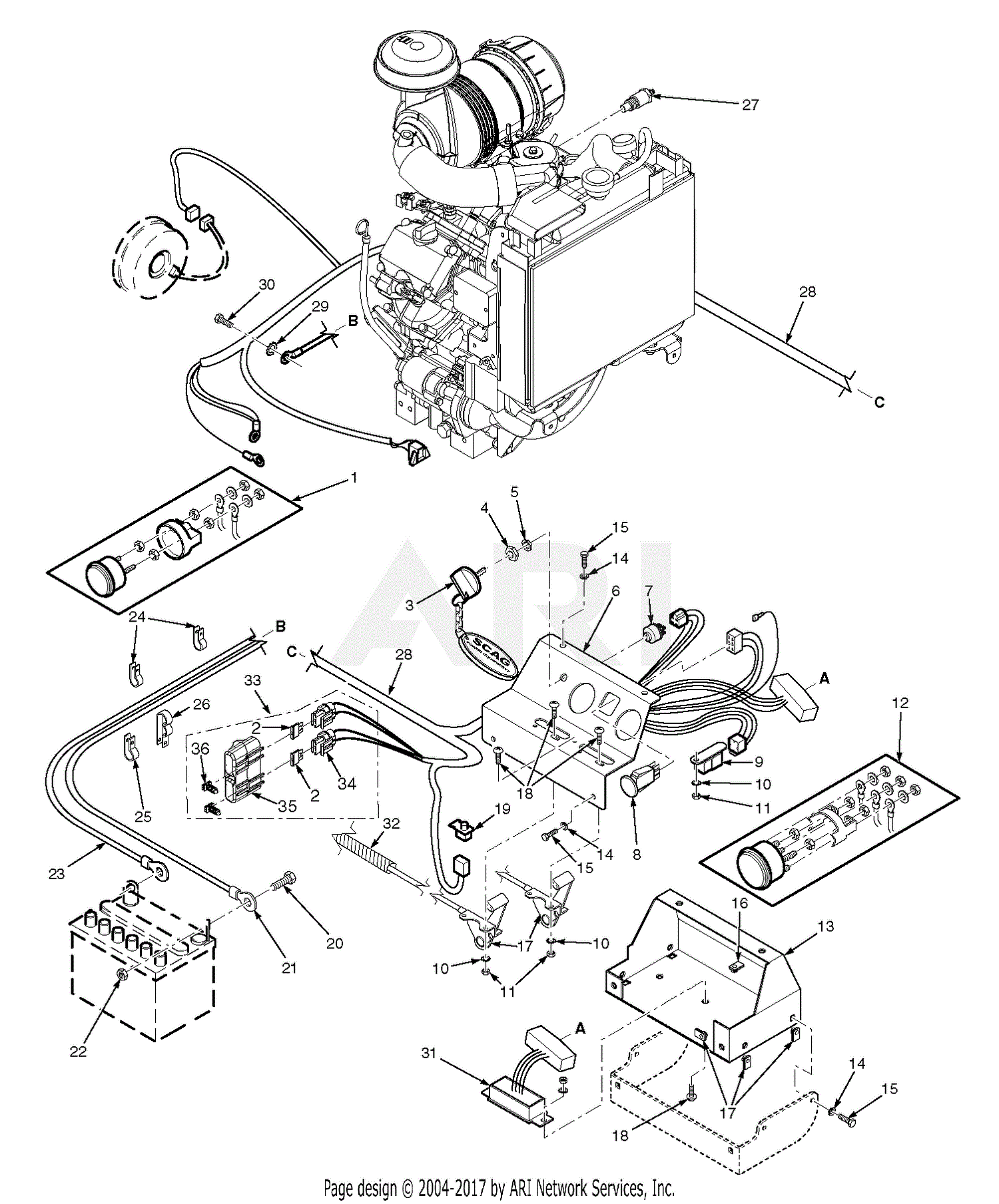 Scag STT61V-25KA (Tiger Cat) (S/N K1700001-K1799999) Parts ... s amp s 107 engine diagram 