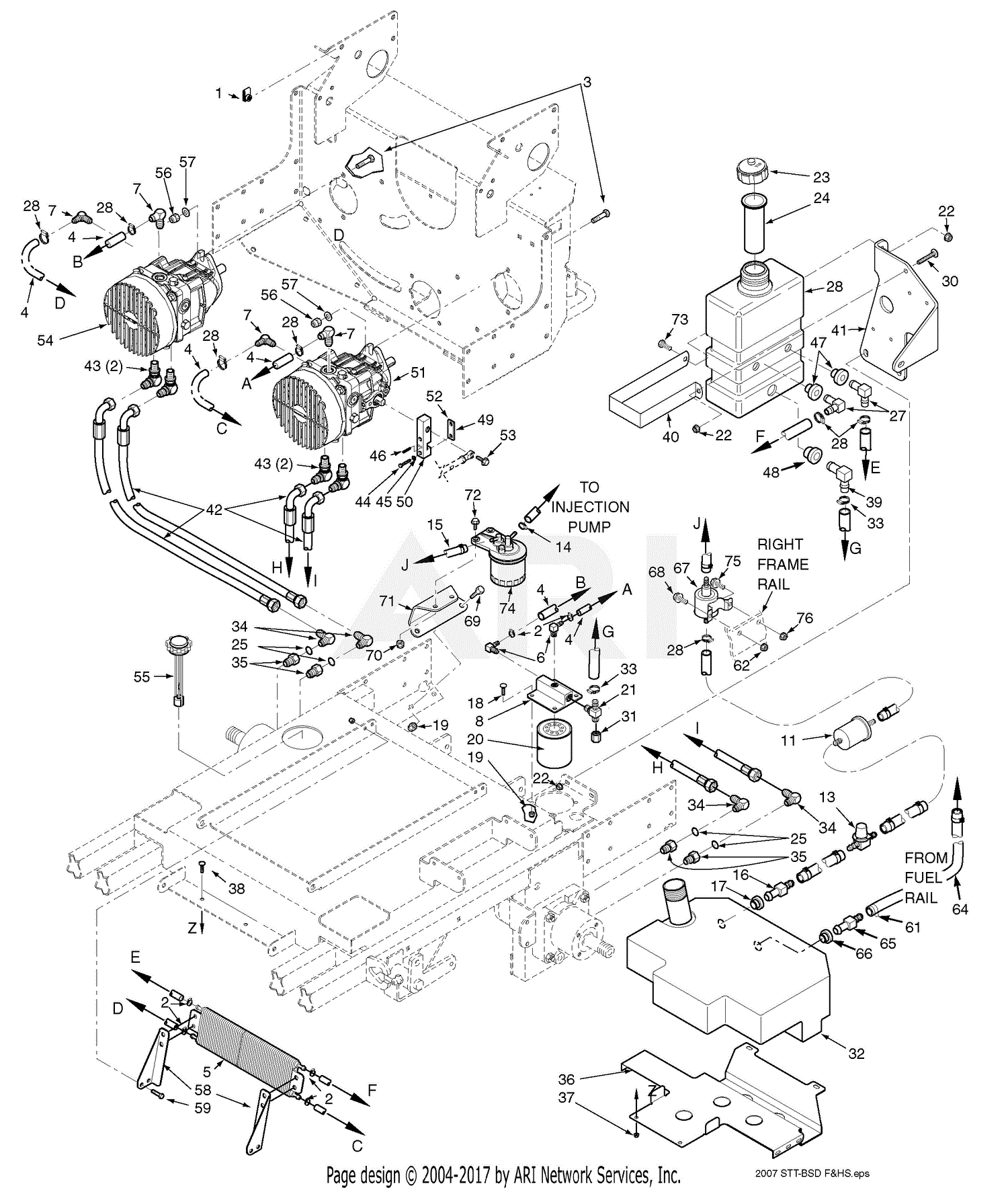 Scag STT61V-25KBD-SS Turf Tiger (S/N E3800001-E3899999) Parts Diagram ...