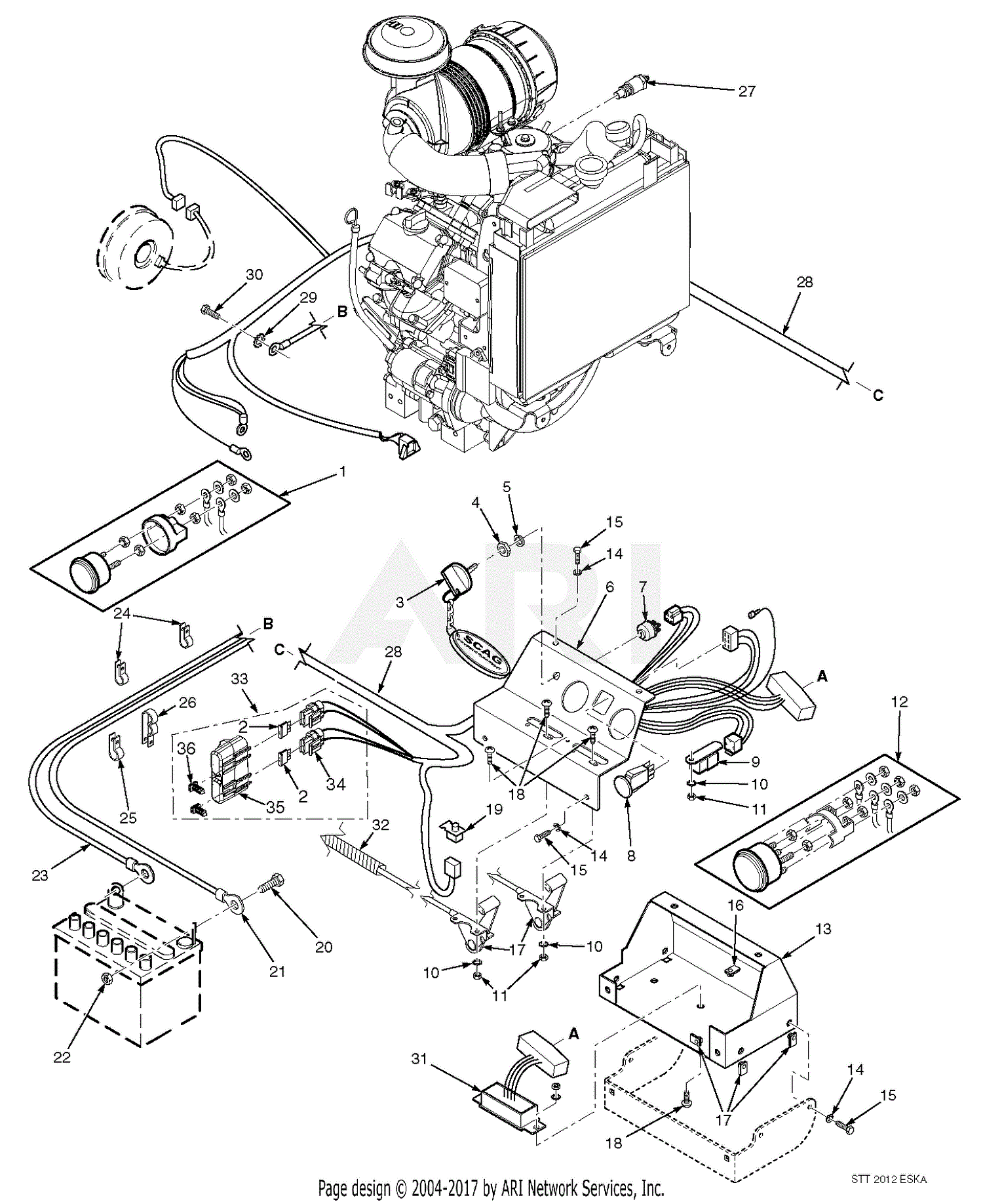 Scag STT61V750KA (Turf Tiger) (S/N G4900001G4999999) Parts Diagram