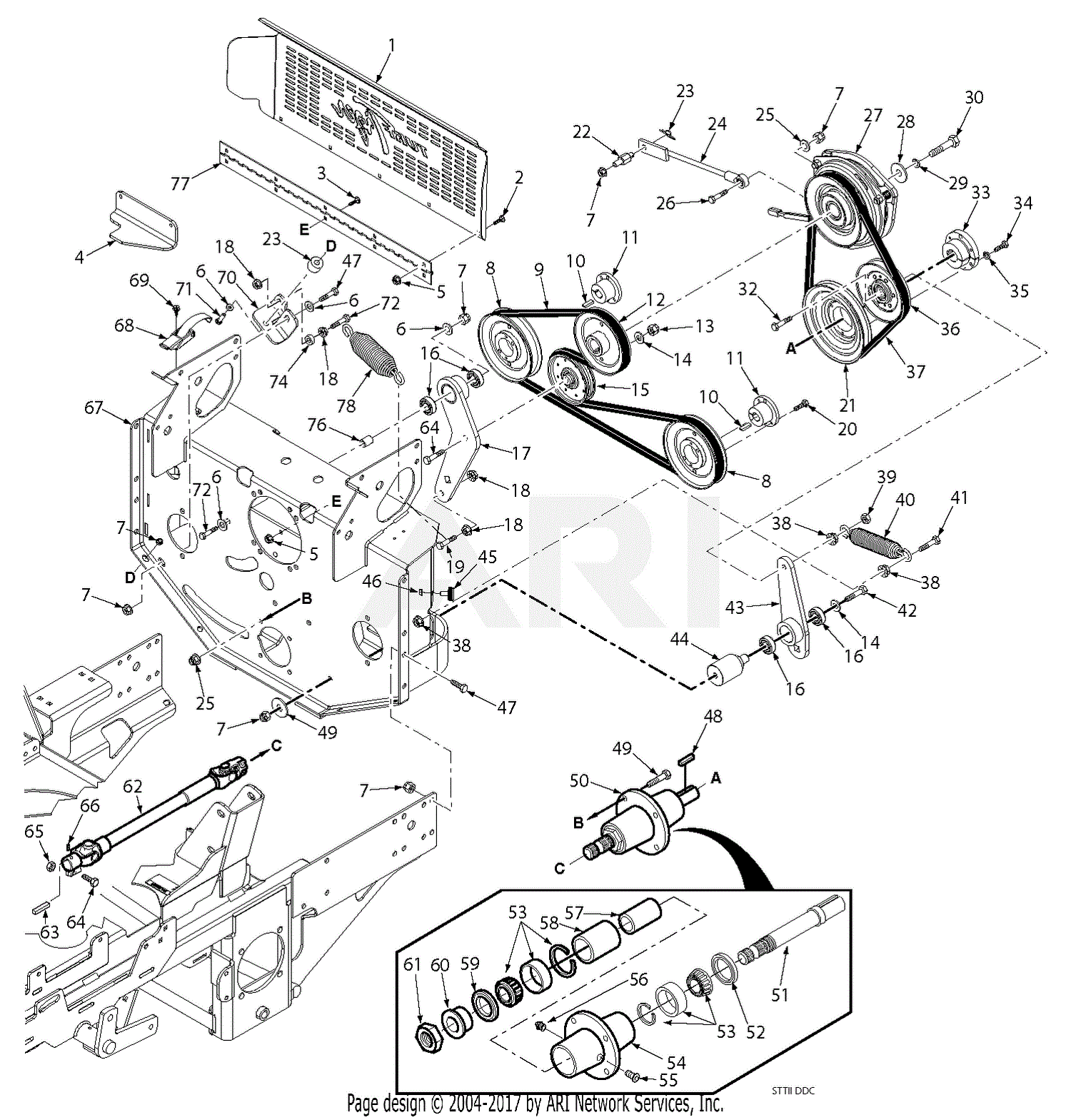 Scag STTII72V35BV Turf Tiger II (S/N M0900001M0999999) Parts Diagram