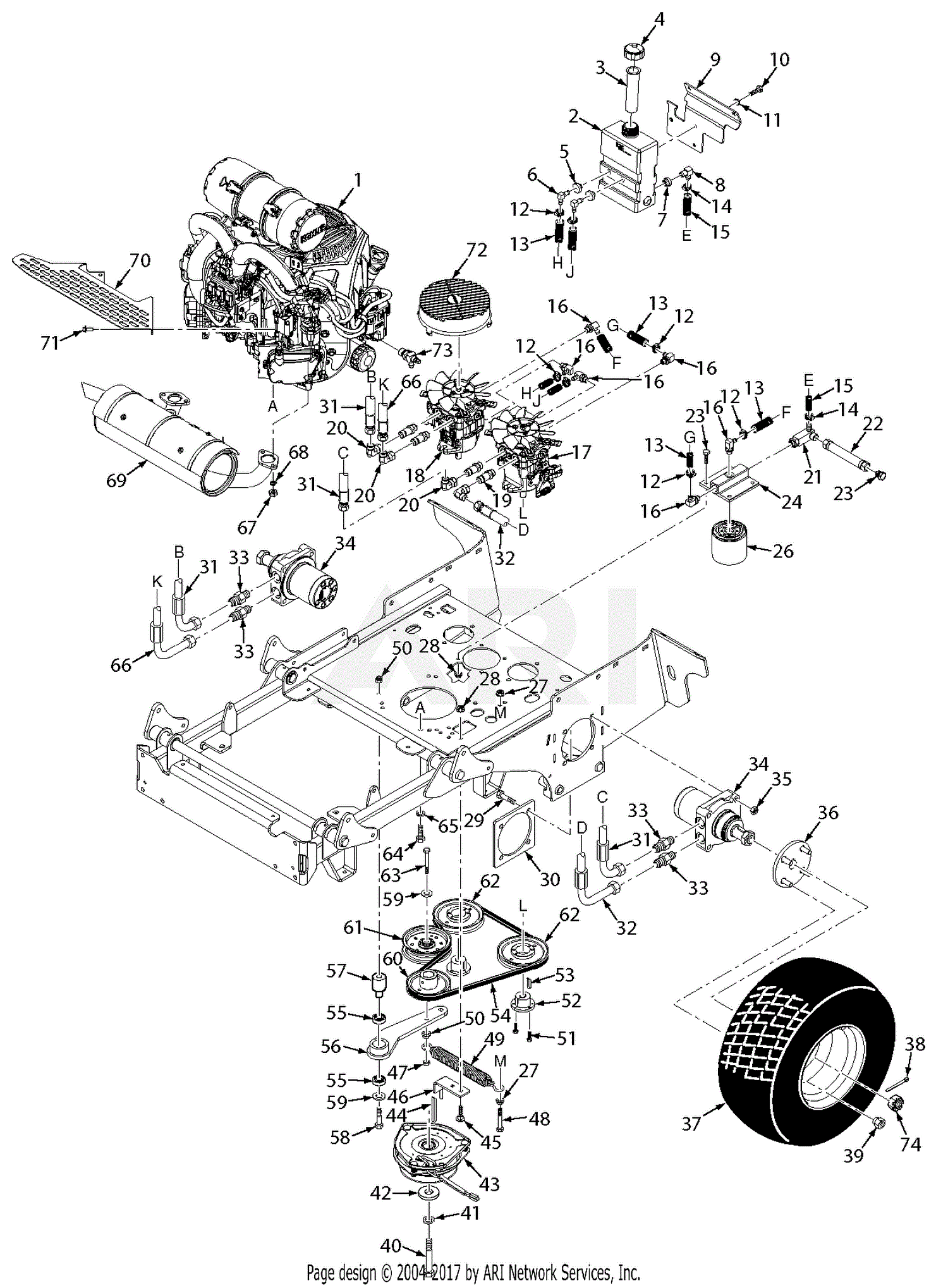 Scag SVRII-52V-23FX V-Ride (S/N M9800001-M9899999) Parts Diagram for ...