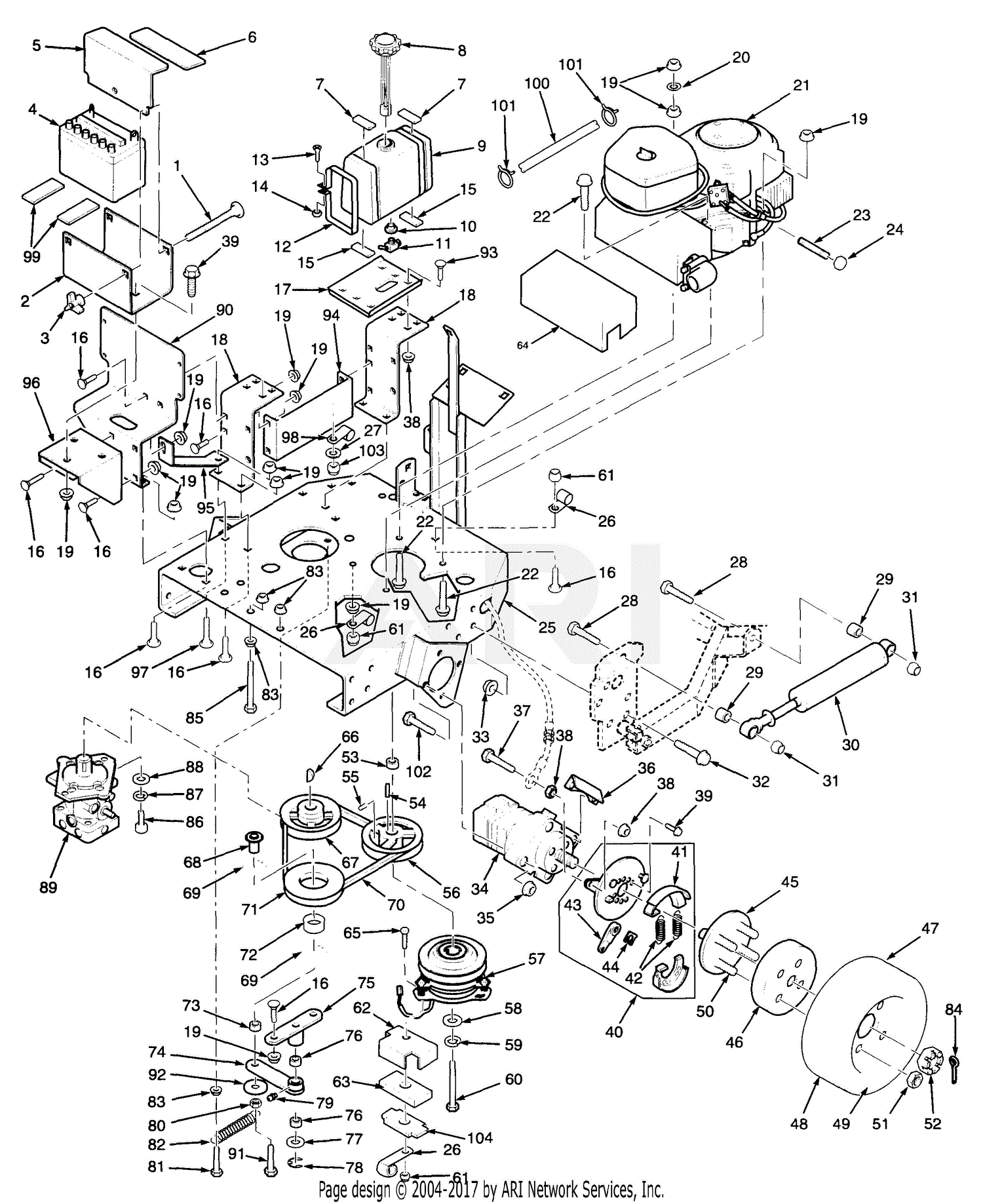 Scag SM-61 (S/N 4170001-4179999) Parts Diagram for Engine Deck