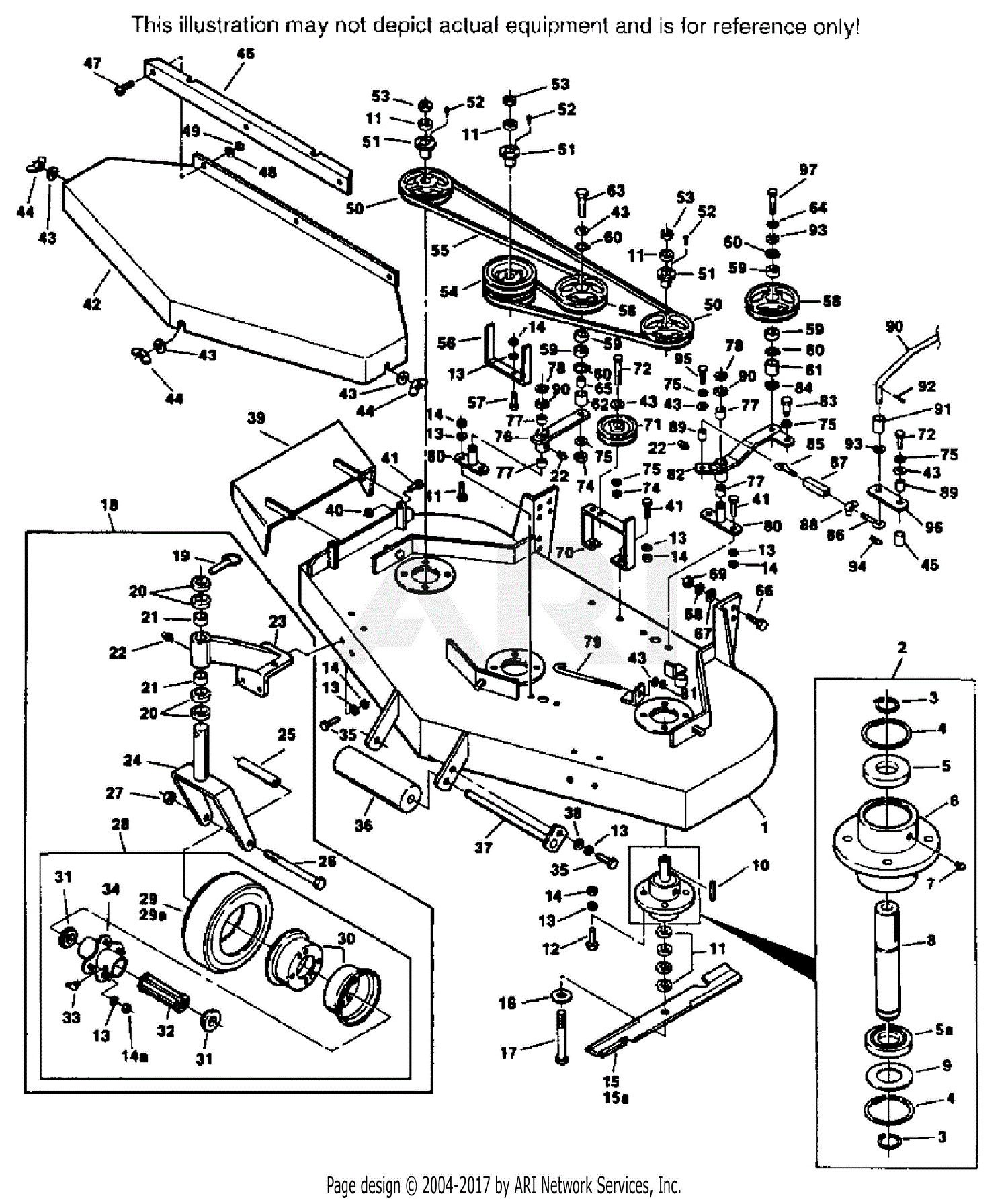 Scag SR18B (001UP) Parts Diagram for CUTTER DECK SM61