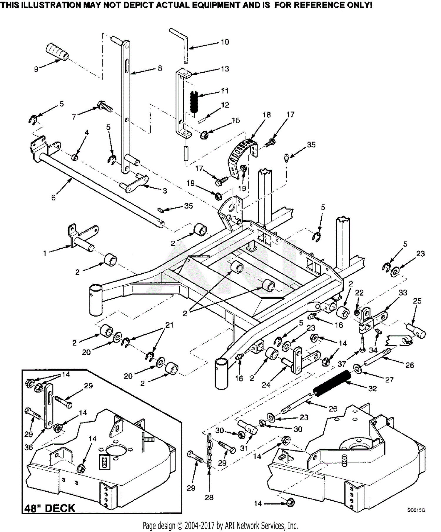 Scag SSZ-18CV (50000-59999) Parts Diagram for CUTTER DECK CONTROL 48