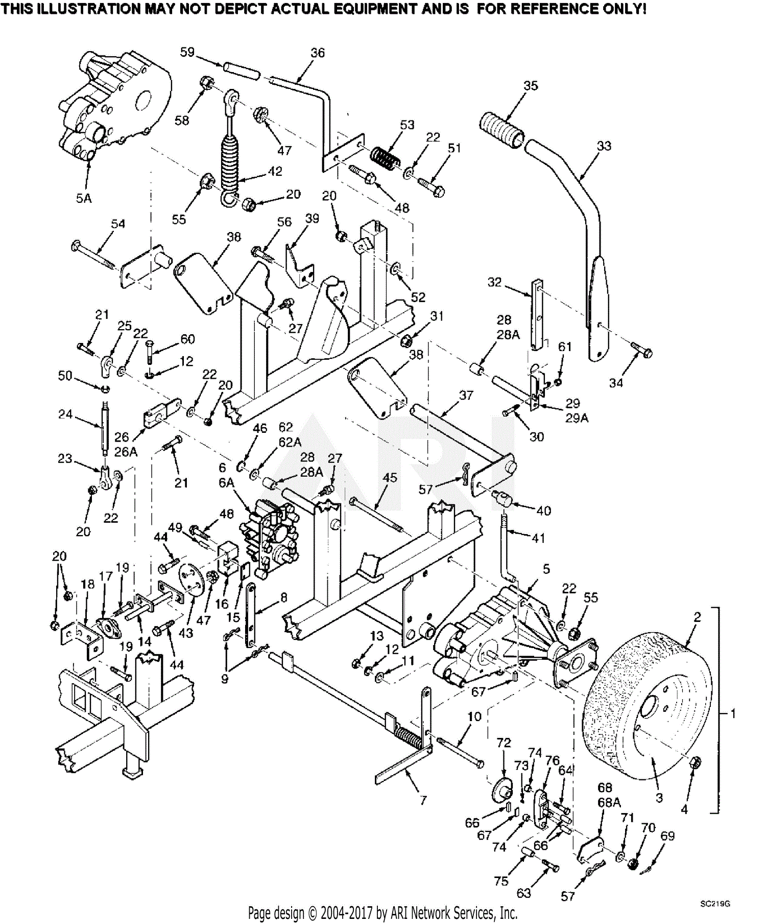 Scag SSZ-22CV (50000-59999) Parts Diagram for BRAKE AND STEERING CONTROLS