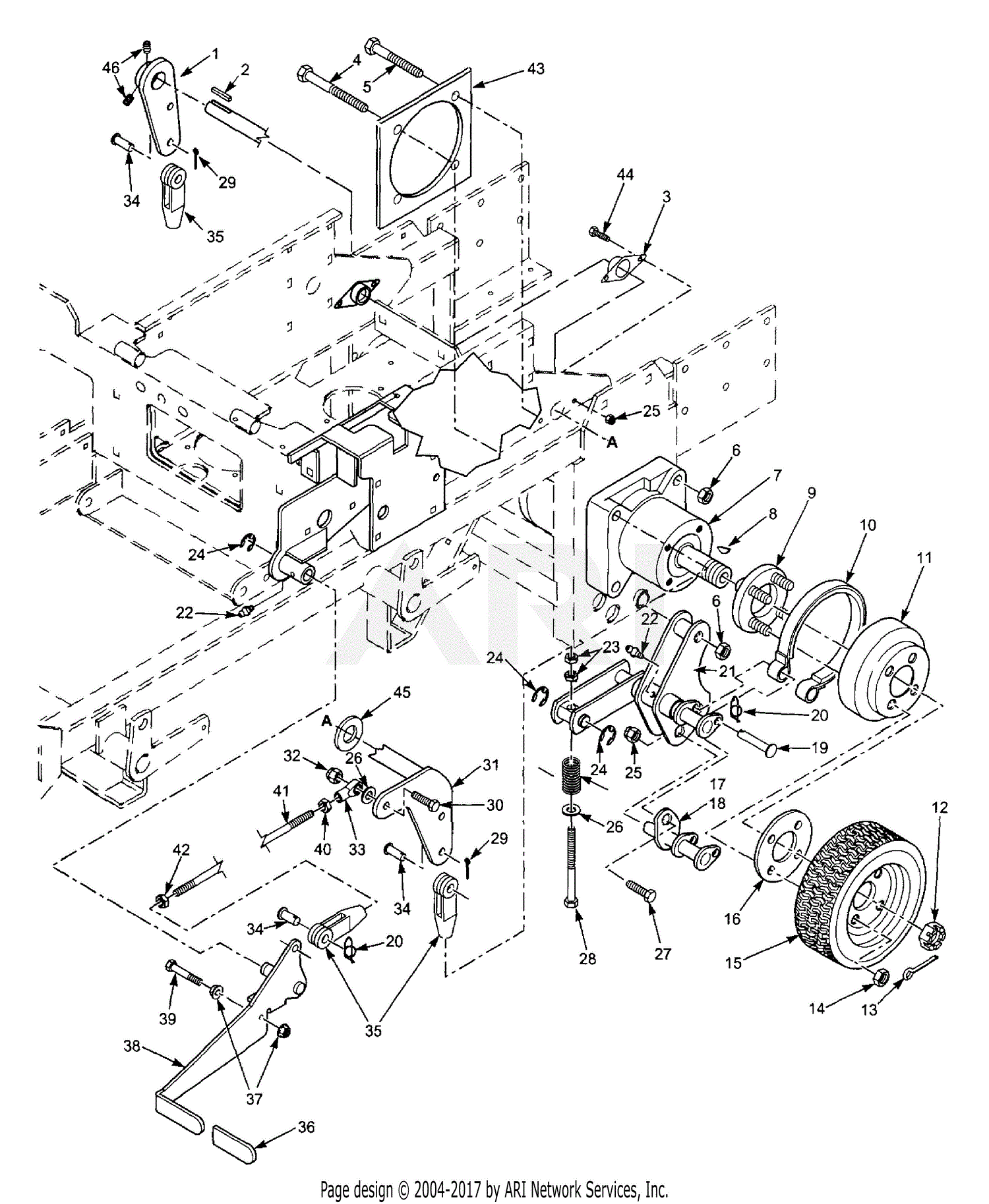 Scag STC48A-21KA (S/N 5890000-5899999) Parts Diagram for Brake Components