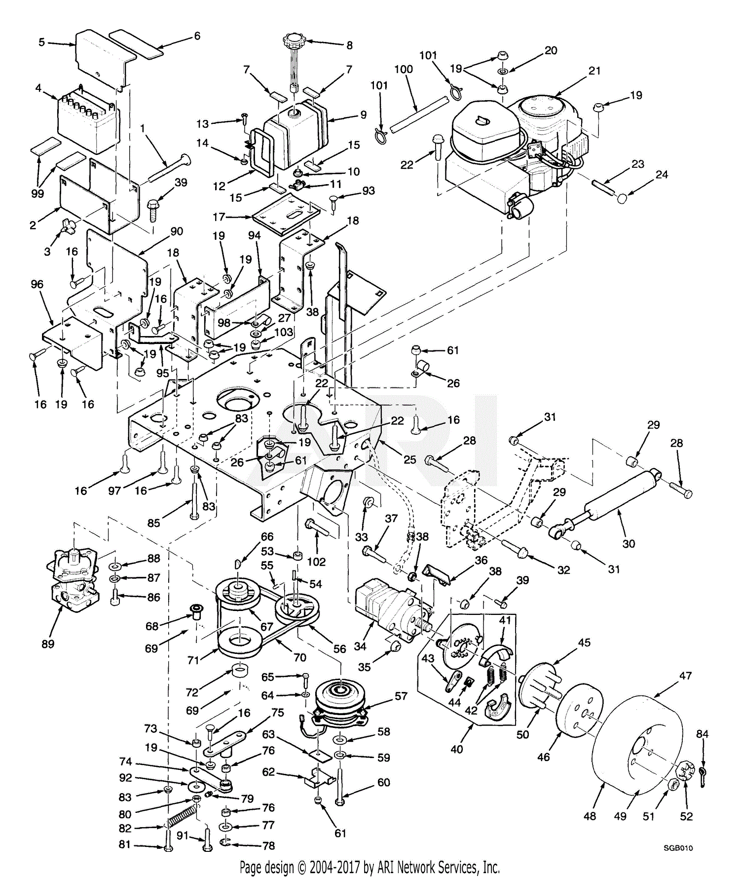 Scag STHM-22CV (70000-79999) Parts Diagram for Engine Deck