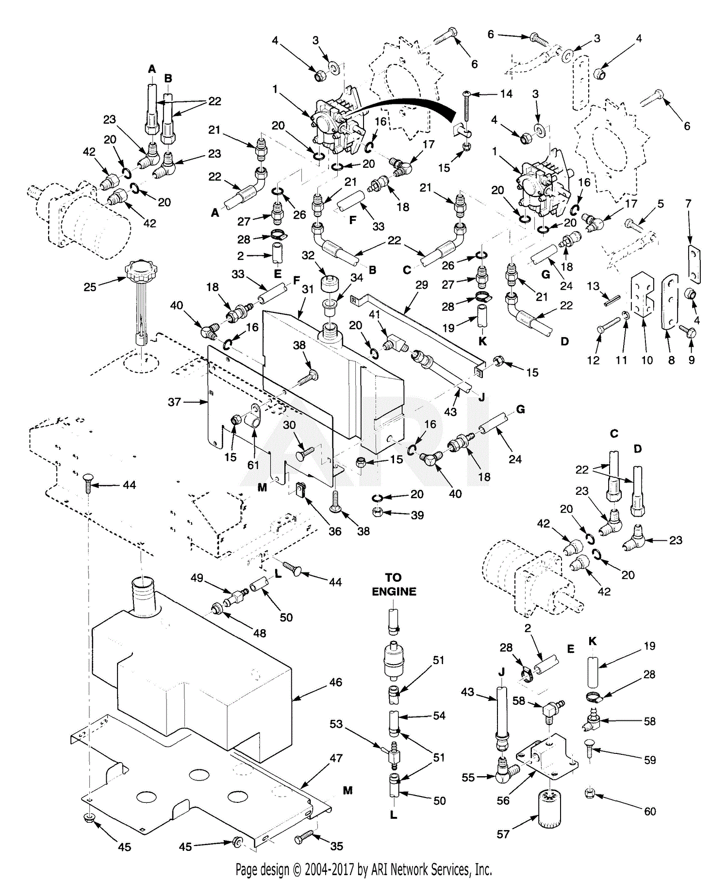 Scag STT52-25CH (3850001-3859999) Parts Diagram for Fuel And Hydraulic ...