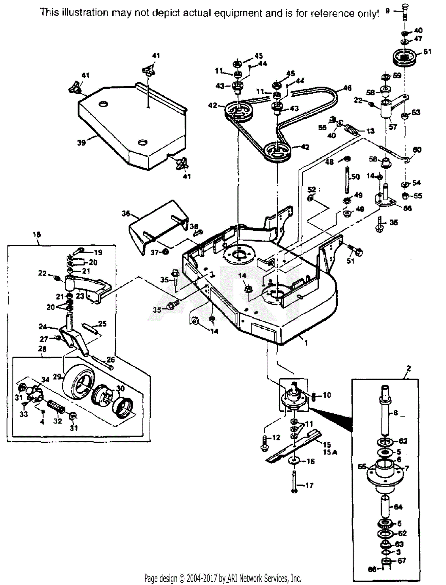 Scag SW48-14KA-40000 Parts Diagram for CUTTER DECK 36