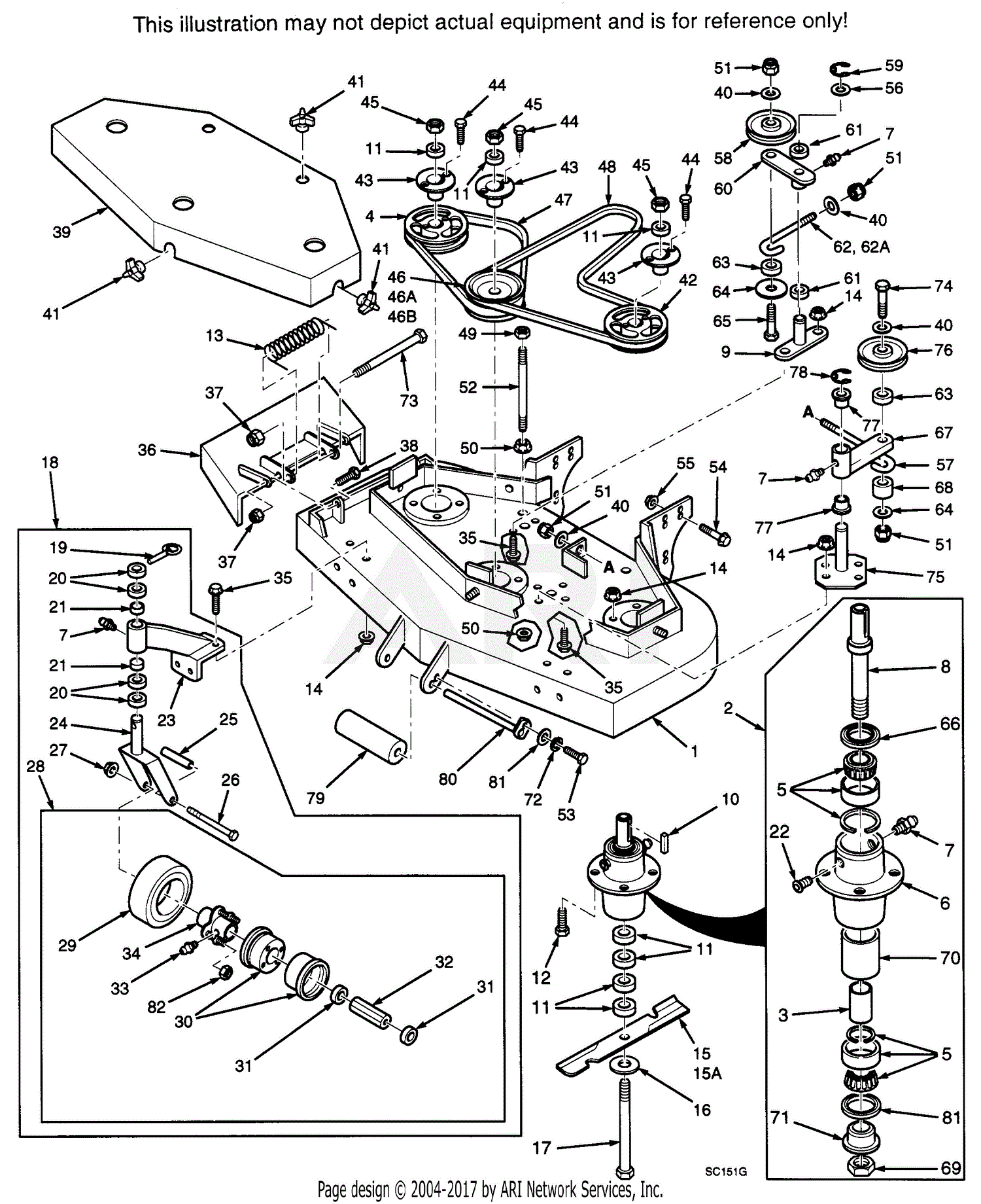 Scag SW48-14KA-50001 Parts Diagram for CUTTER DECK 52