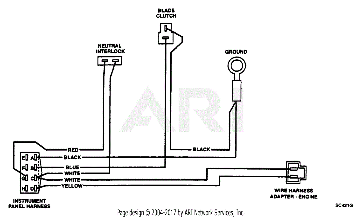 Scag SW48-14KH (60001-69999) Parts Diagram for Engine Deck Wire Harness ...