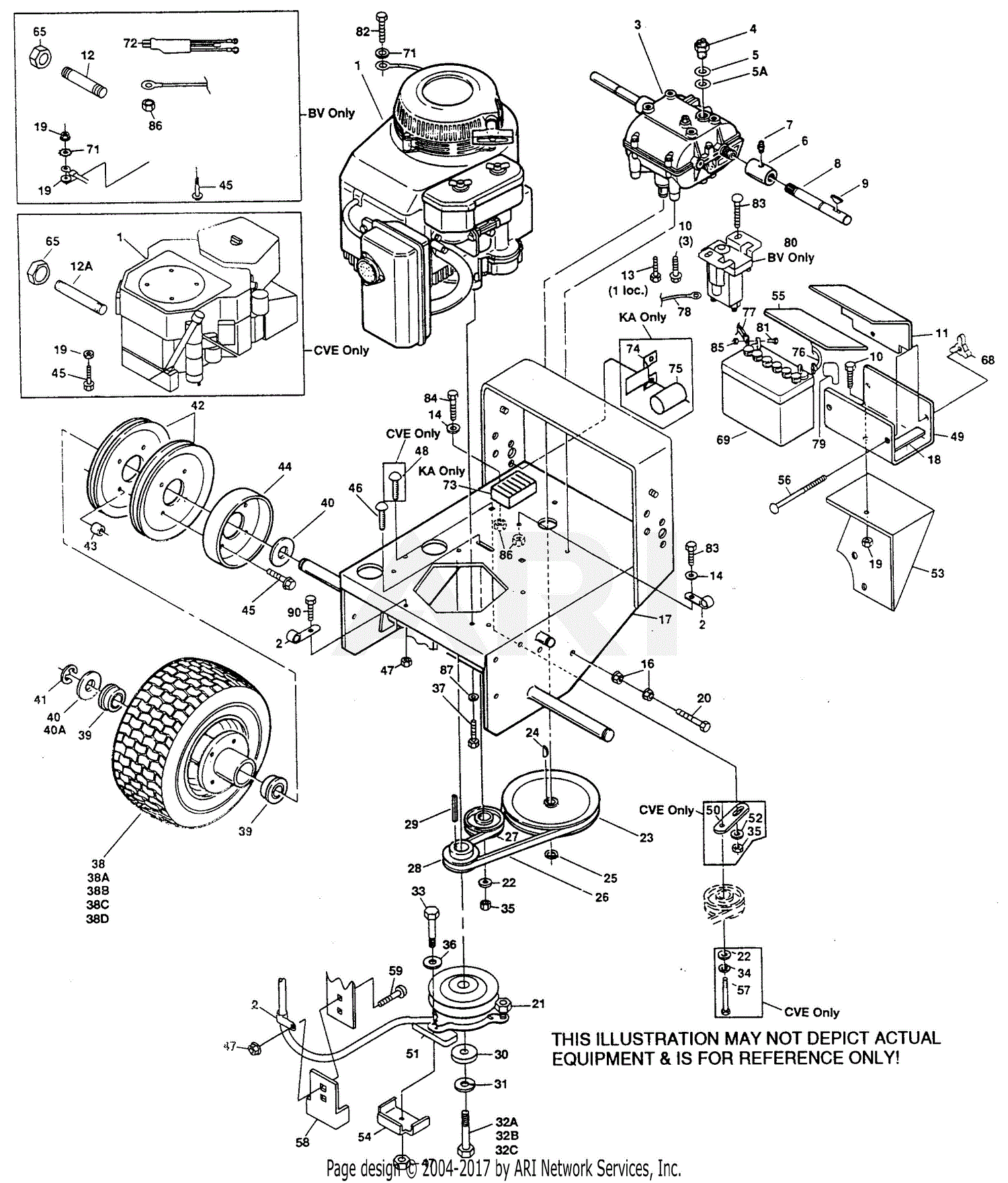 Scag SW-14KH-50001 Parts Diagram for ENGINE DECK