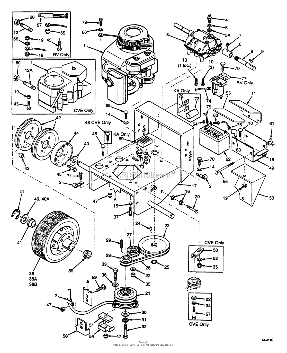 Scag SW48-14KA (60001-69999) Parts Diagram for Engine Deck