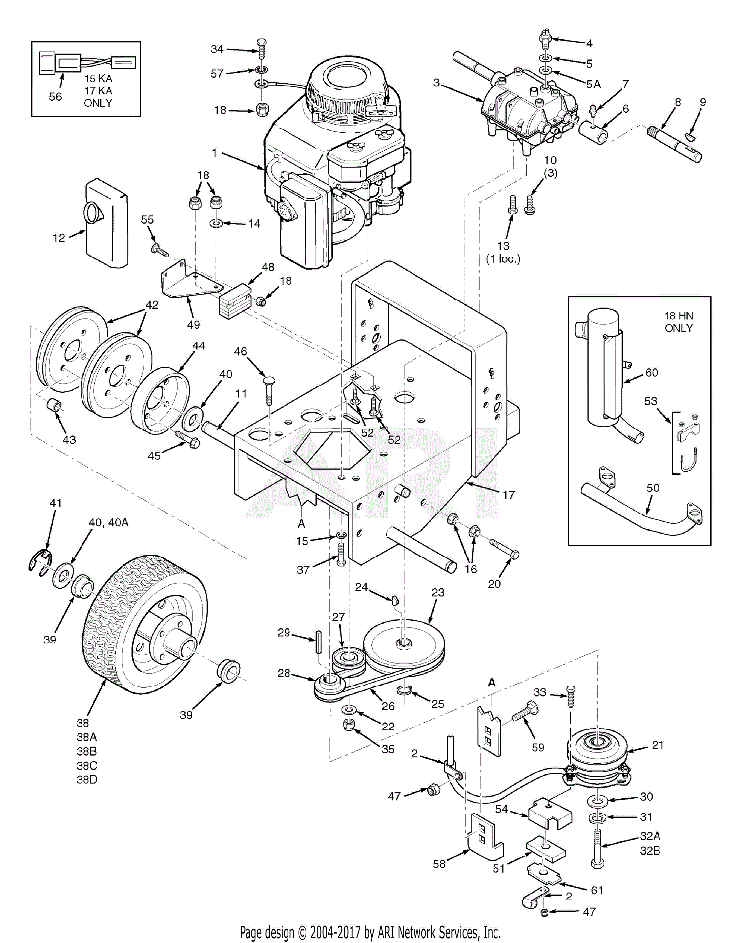 Scag SW36A-15KA (S/N A0300001-A0399999) Parts Diagram for Engine Deck