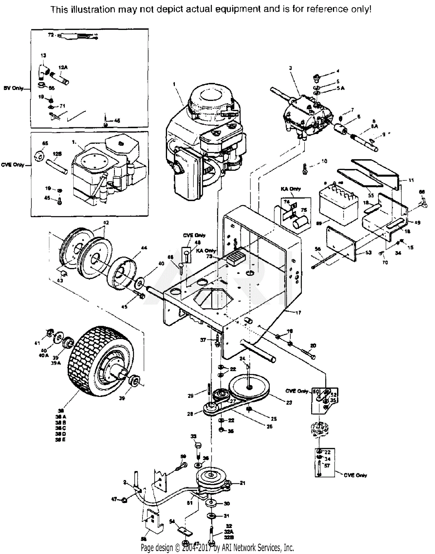 Scag SW48-14KA-40000 Parts Diagram for ENGINE DECK