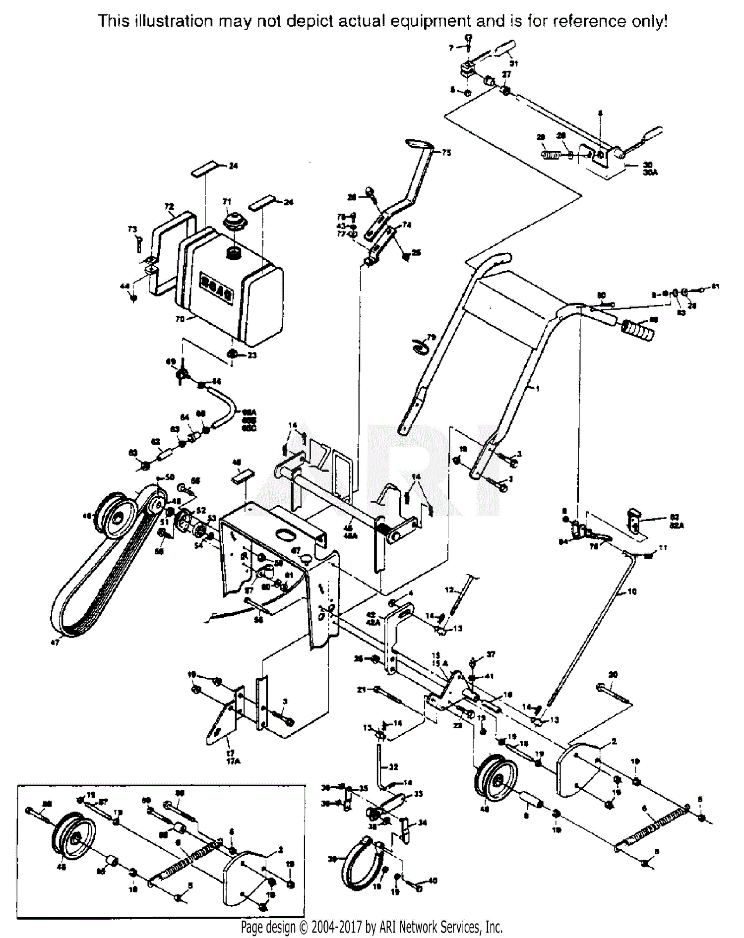 Scag SW48-14KH-40000 Parts Diagram for HANDLE ASSEMBLY