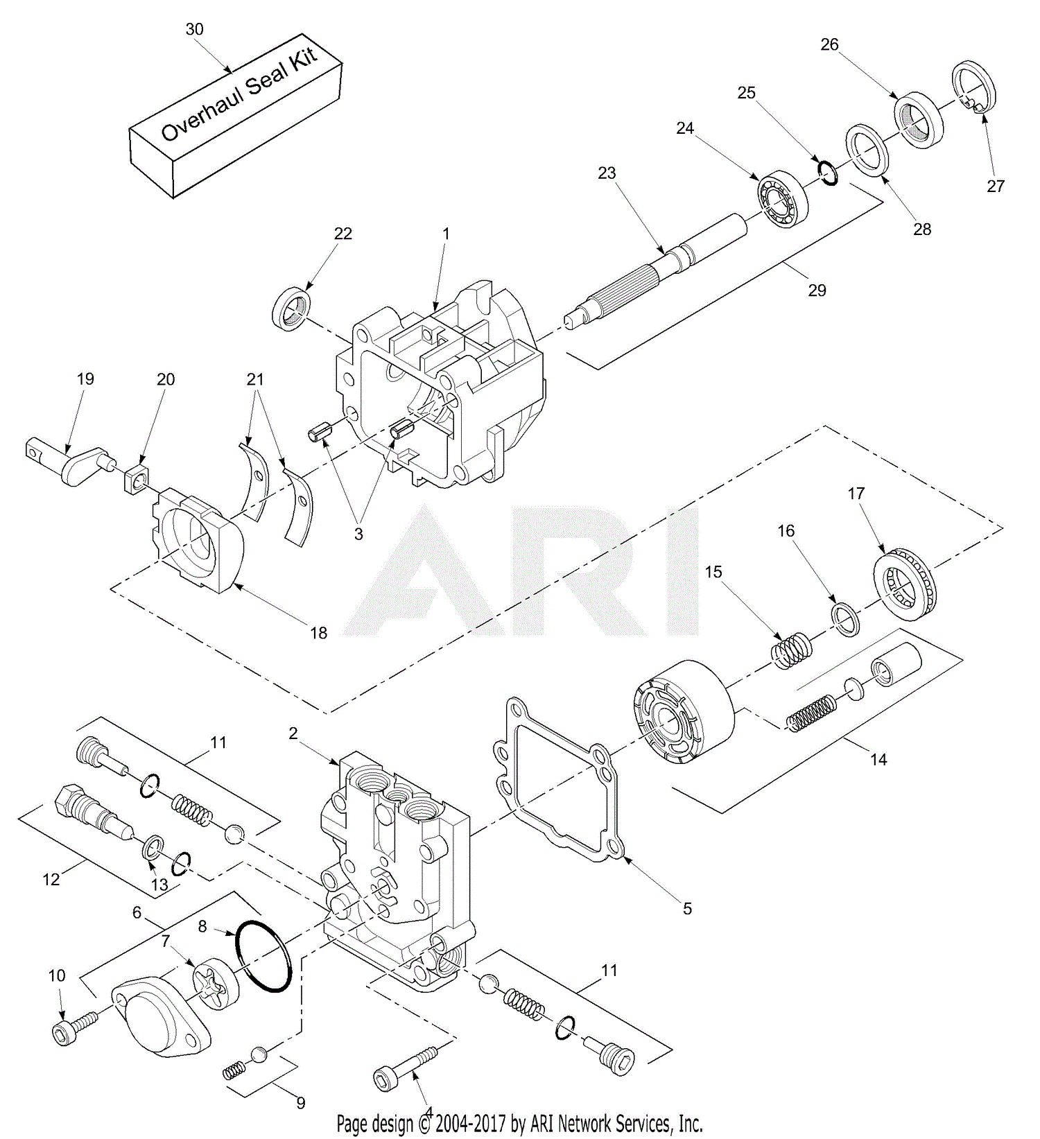 Scag SWZ48A-17KA (S/N 6260001-6269999) Parts Diagram for Hydraulic Pump ...