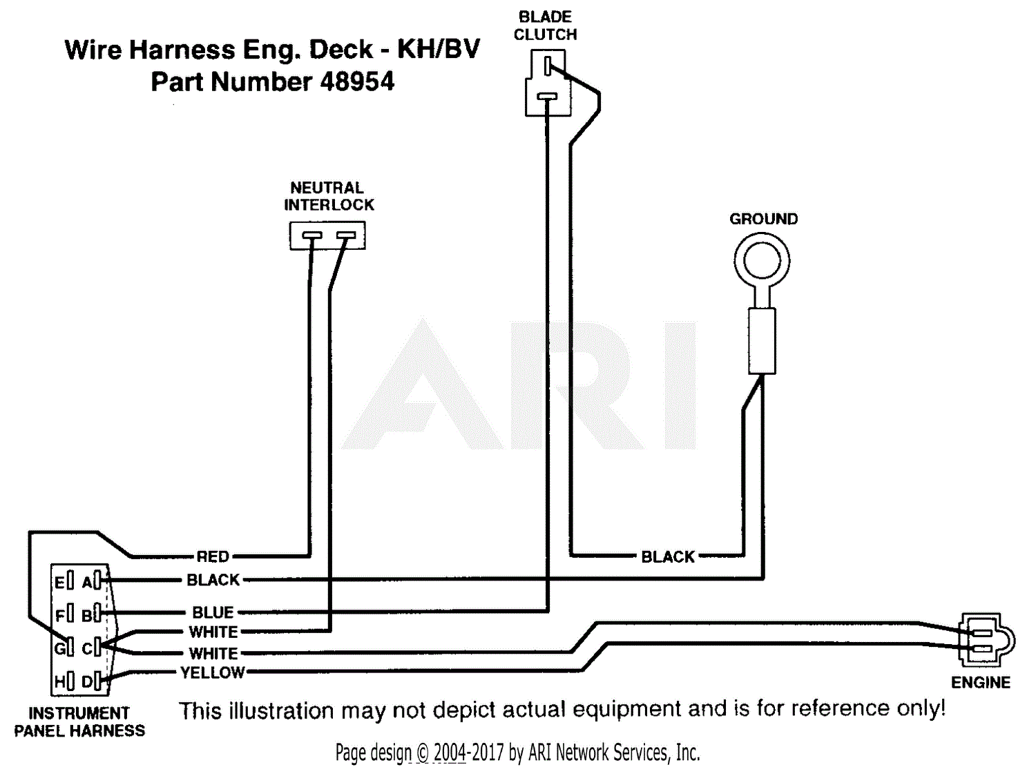 Scag SWZ-16BV-40000 Parts Diagram for WIRE HARNESS ENG. DECK - KH/BV