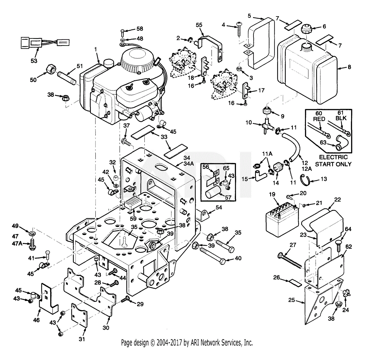 Scag SWZ-17KA (4100001-4109999) Parts Diagram for Engine Deck