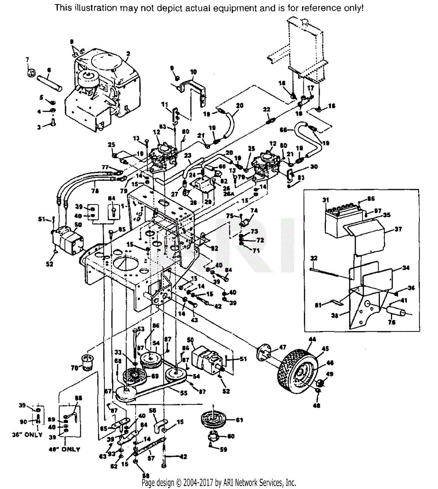 Scag SWZ36-14KA-10000 Parts Diagram for ENGINE DECK