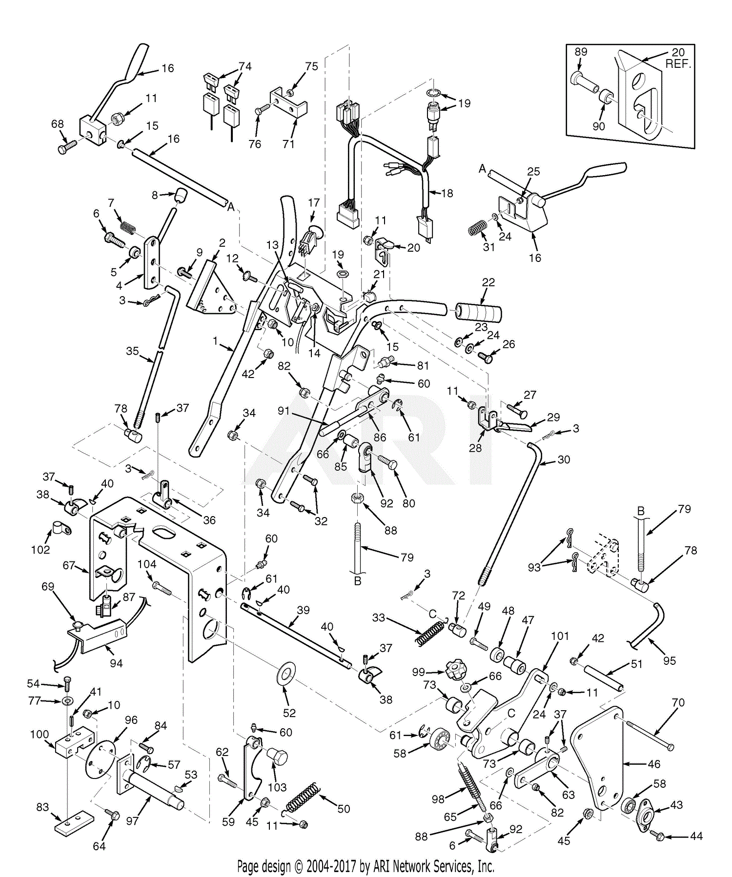 Scag SWZ48A-17KA (S/N 5170001-5179999) Parts Diagram for Handle Assembly