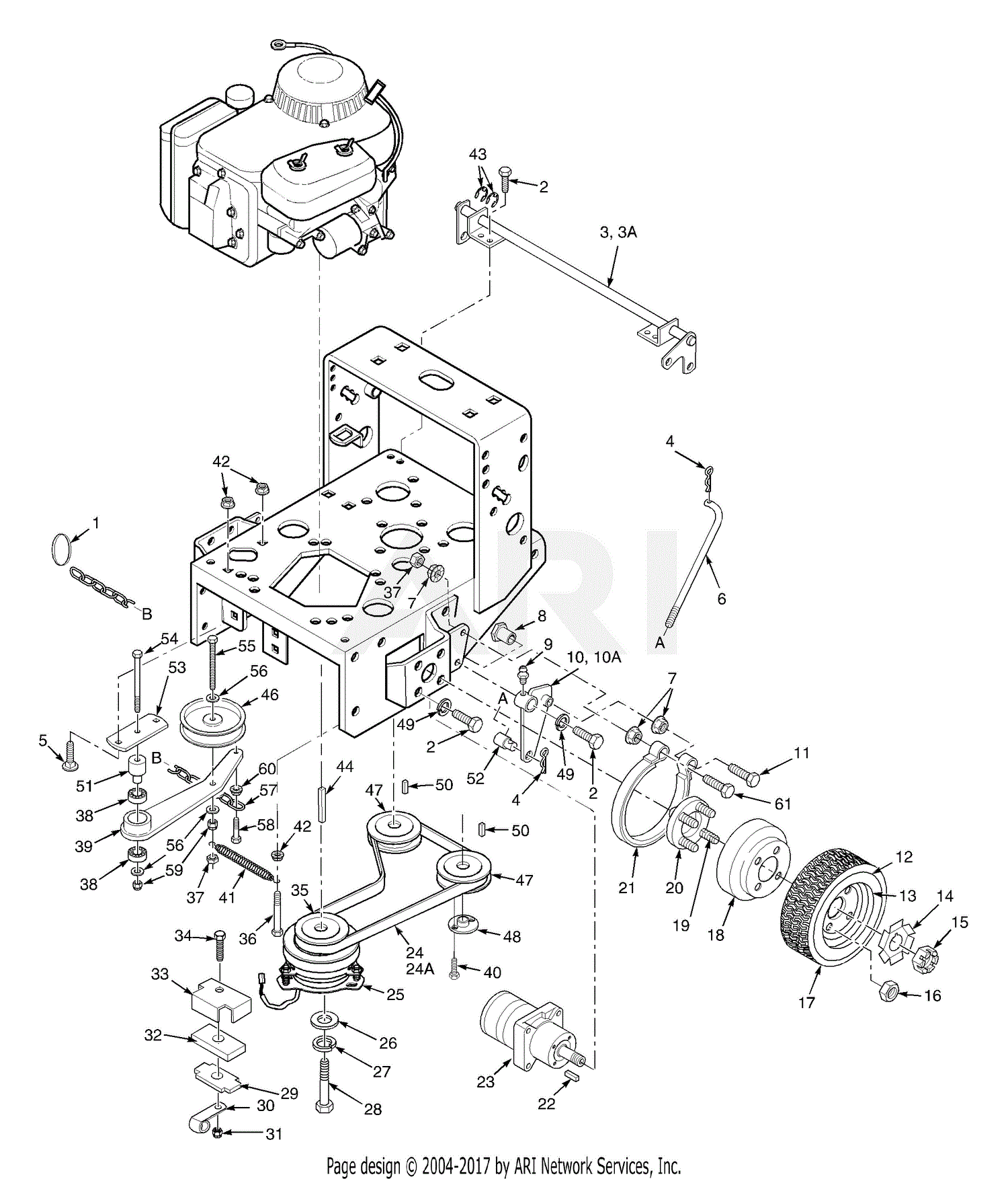 Scag SWZ52A-18HN (S/N A2000001-A2099999) Parts Diagram for Drive And ...