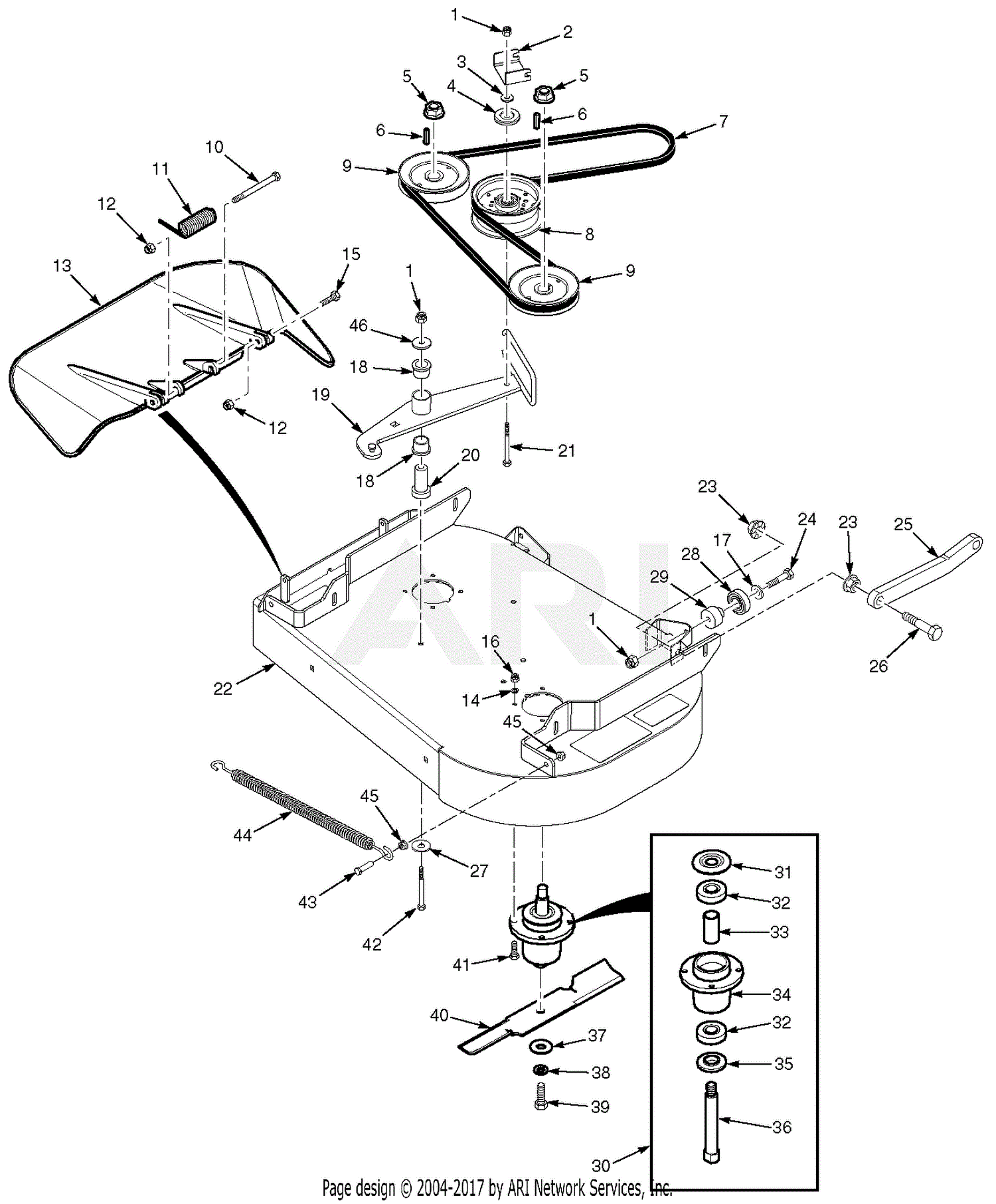 Scag SWZT36-14FS Walk-Behind (S/N K9800001-K9899999) Parts Diagram for ...