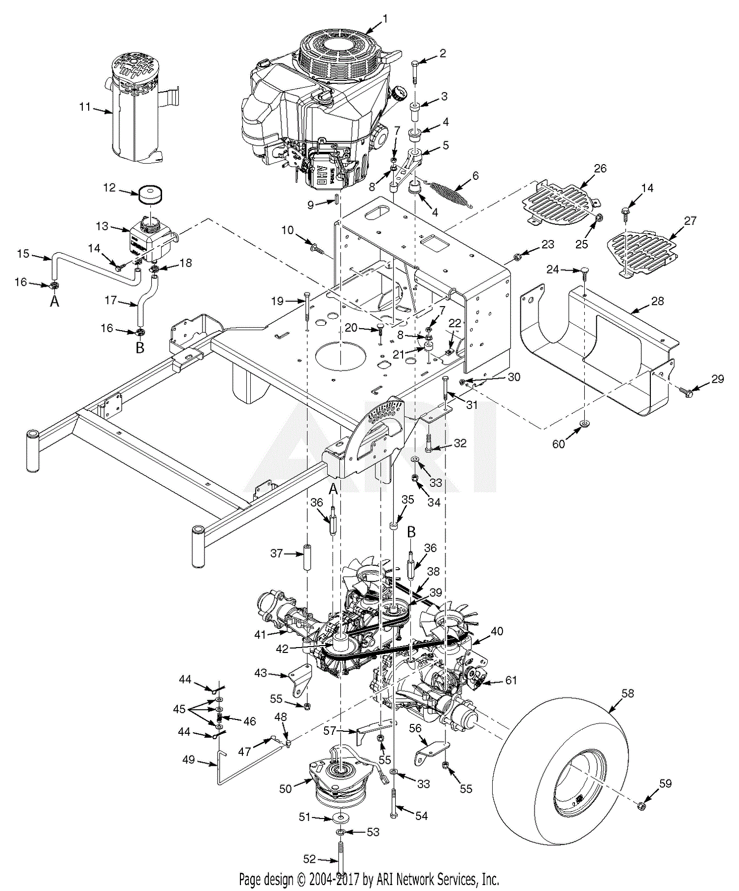 Scag SWZT36 14FS Walk Behind S N L3400001 L3499999 Parts Diagram