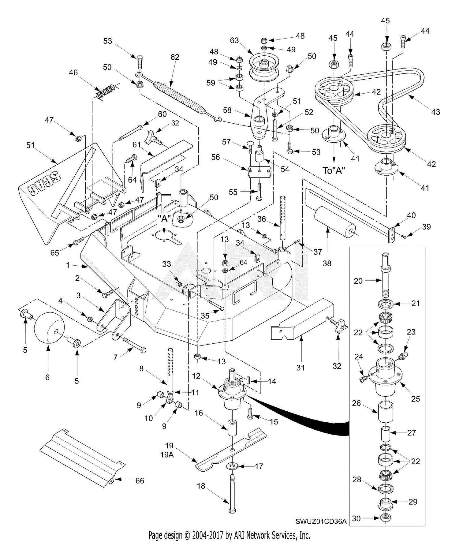 Scag Swzu36a-15ka (s N 6340001-6349999) Parts Diagram For 36