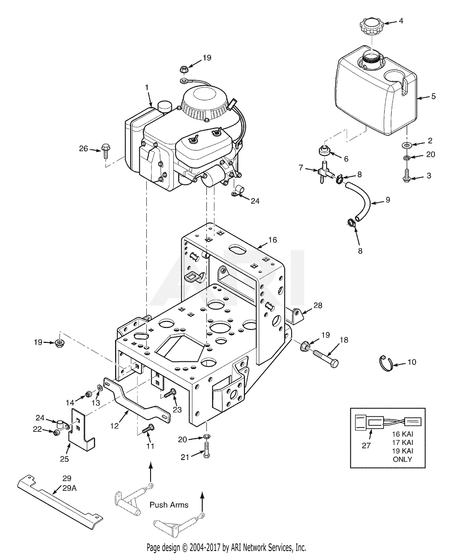 Scag SWZU36A-16KAI Walk Behind (S/N C1300001-C1399999) Parts Diagram ...