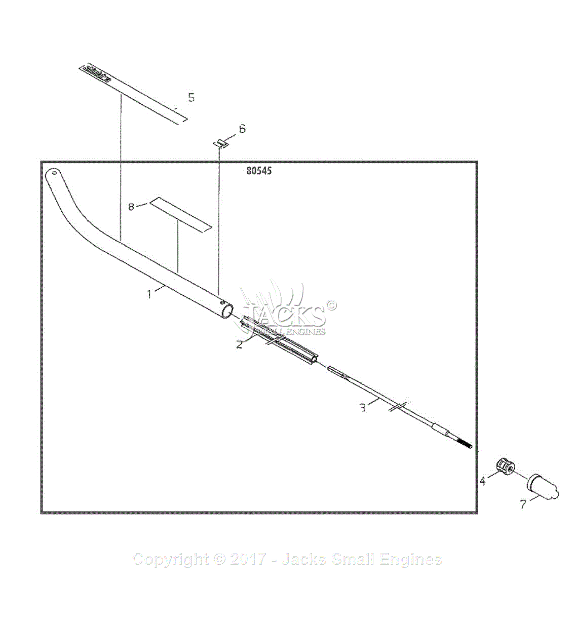 Shindaiwa Lawn Edger Attachment Parts Diagram for Outer Tube