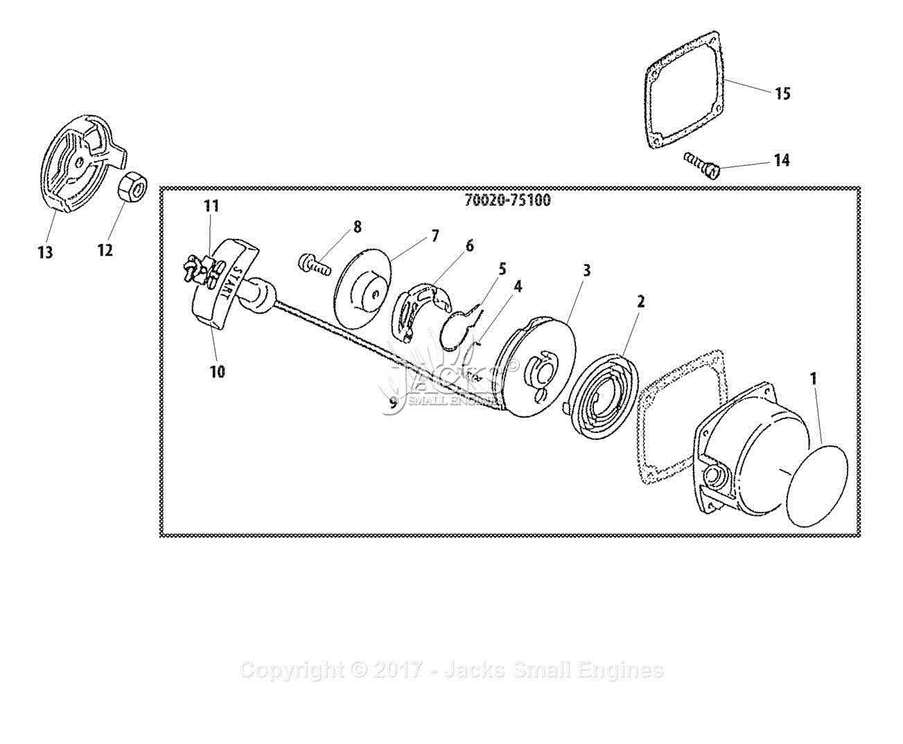 Shindaiwa B450 Parts Diagram for Starter