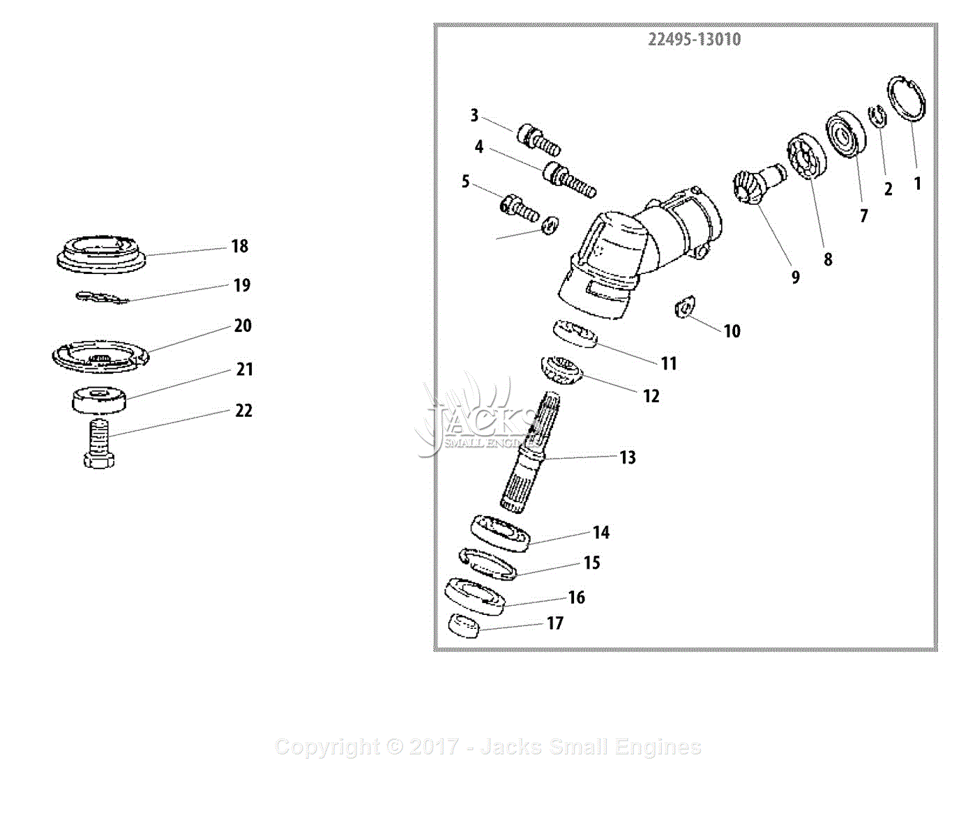 Shindaiwa T260 Parts Diagram for Gear Case