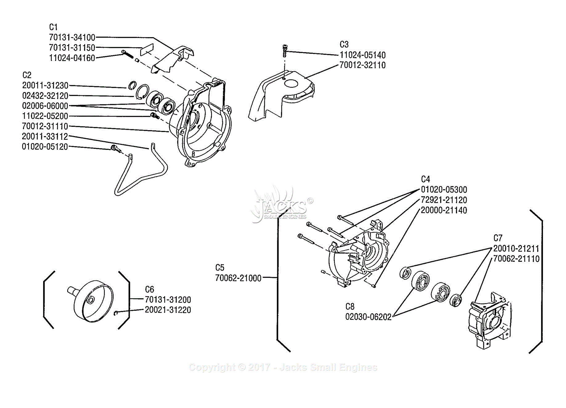 Shindaiwa Rc45 Parts Diagram For Crankcase 8167