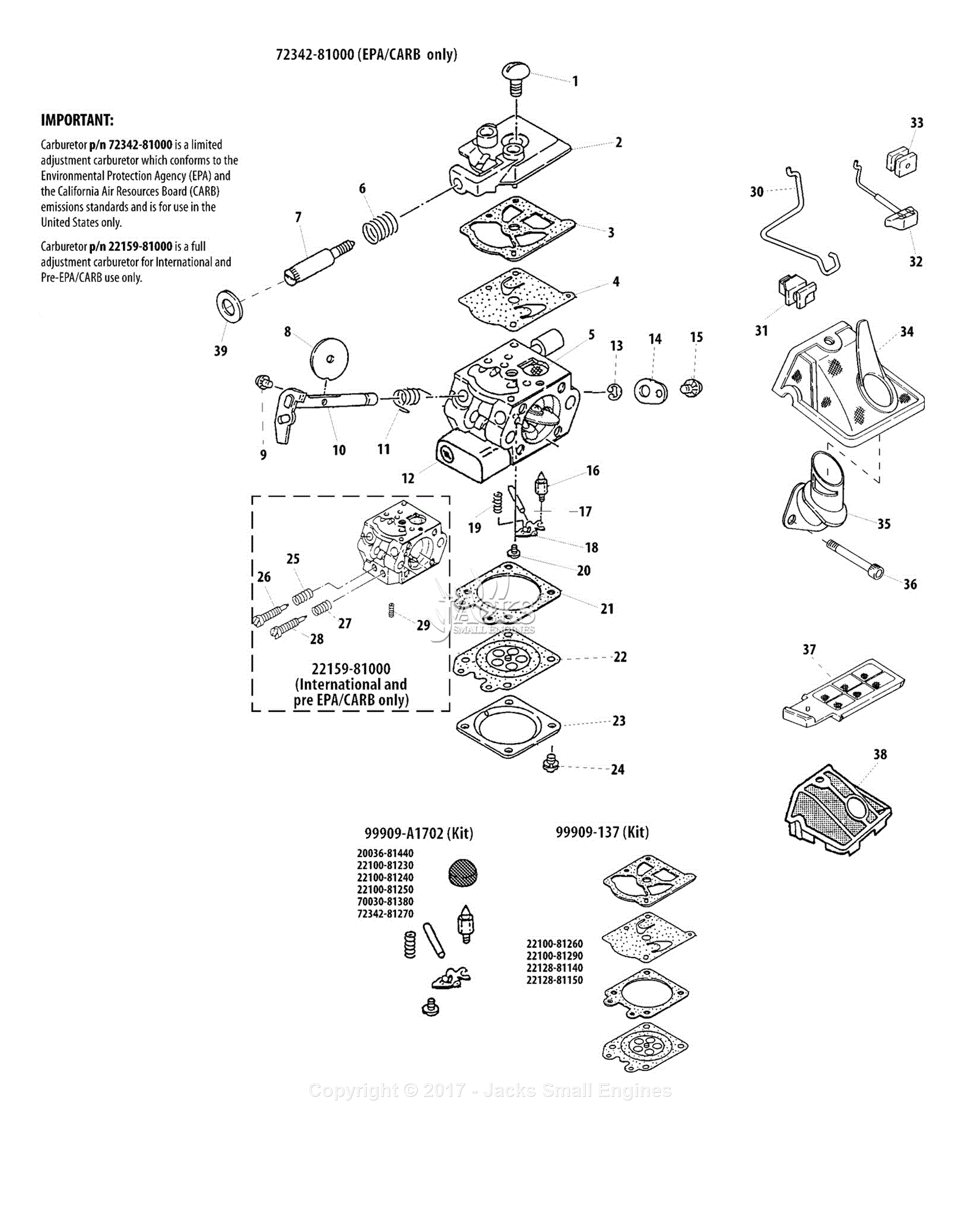 Shindaiwa 377 Parts Diagram for Carburetor