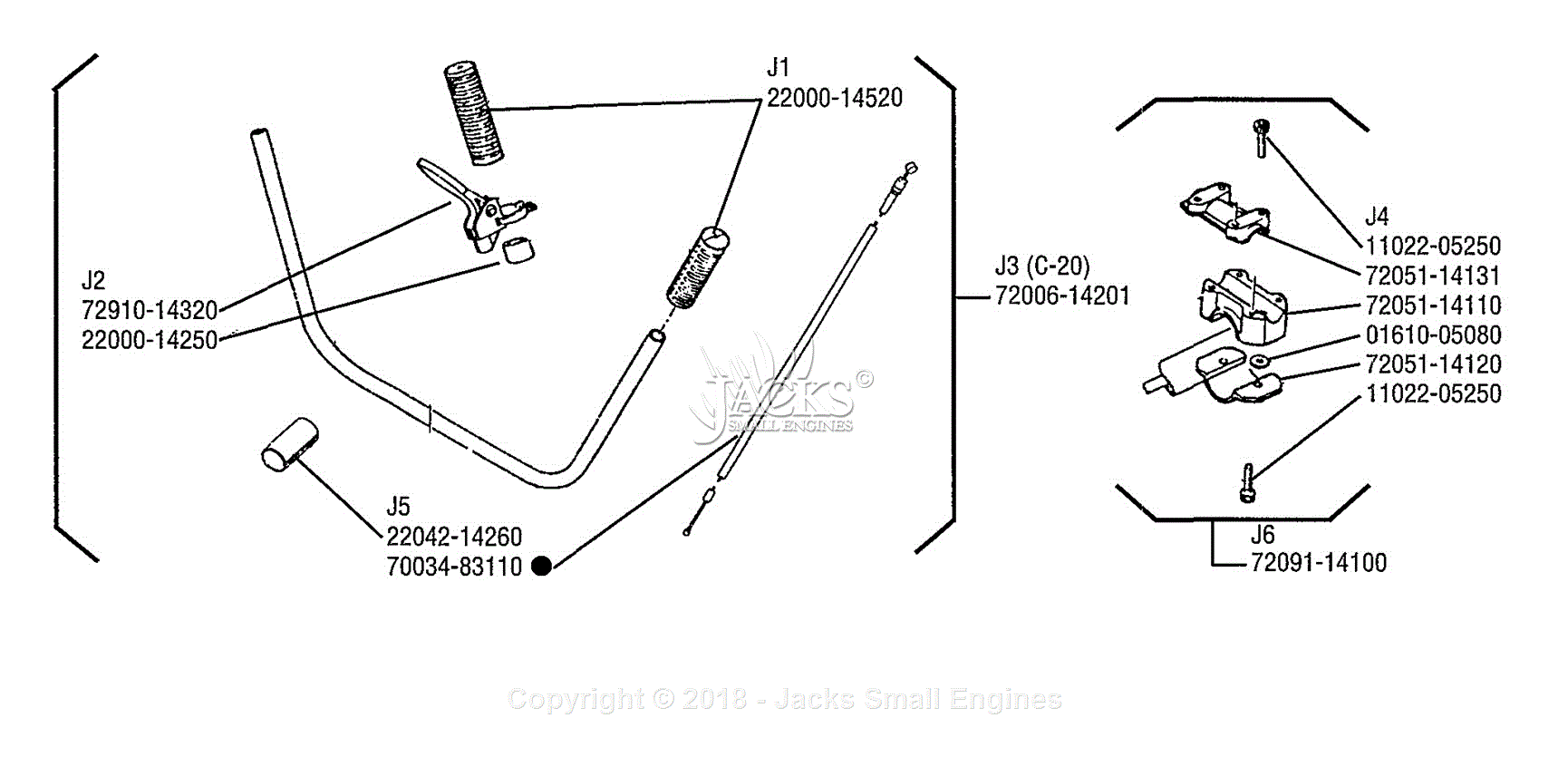 Shindaiwa T20 Parts Diagram for Ignition Switch, Throttle Control