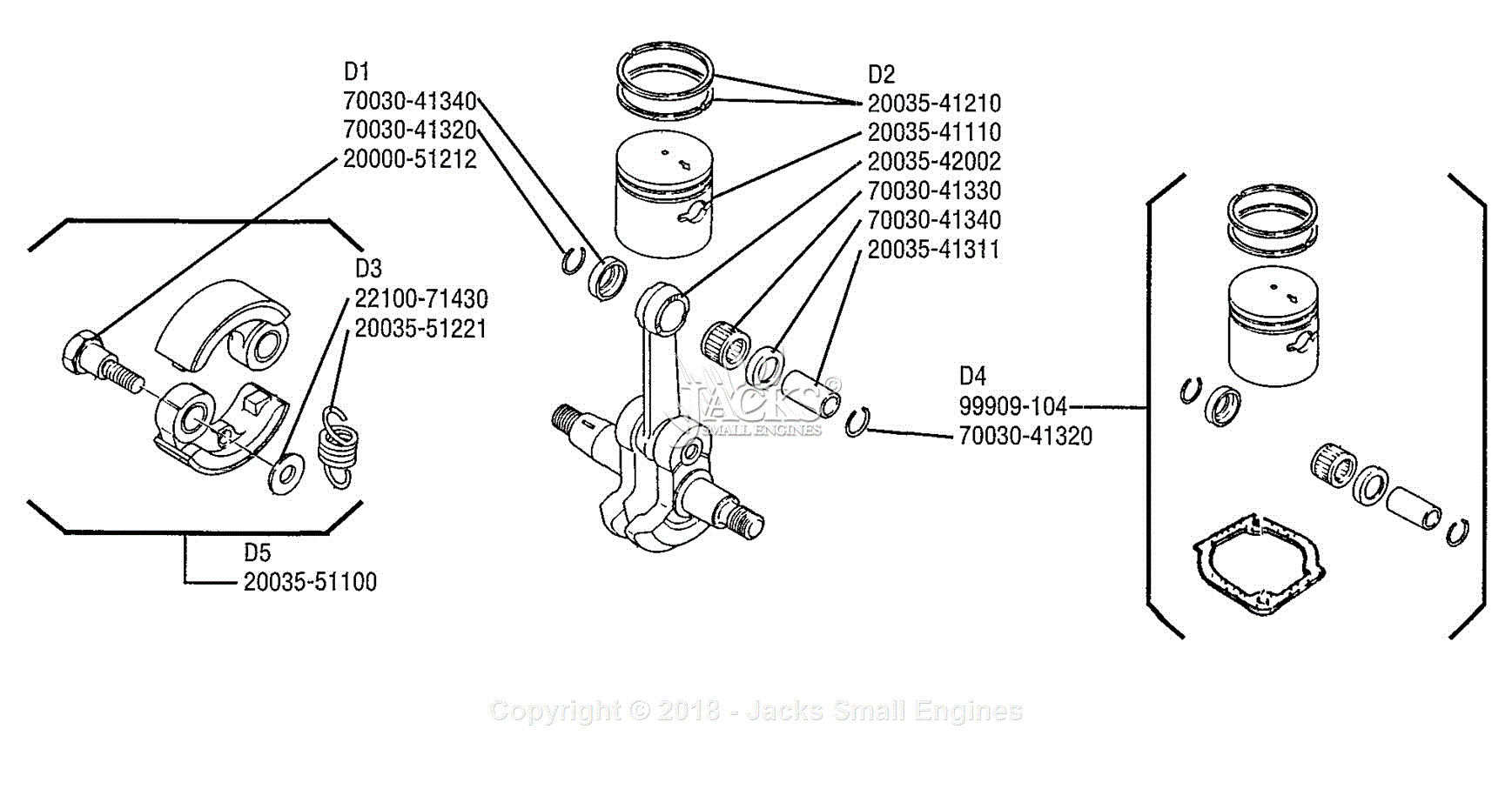 Shindaiwa T20 Parts Diagram For Piston And Crankshaft 8927