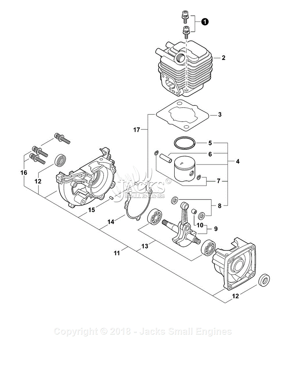 Shindaiwa T235 S/N: T46714001001 - T46714999999 Parts Diagram for Engine