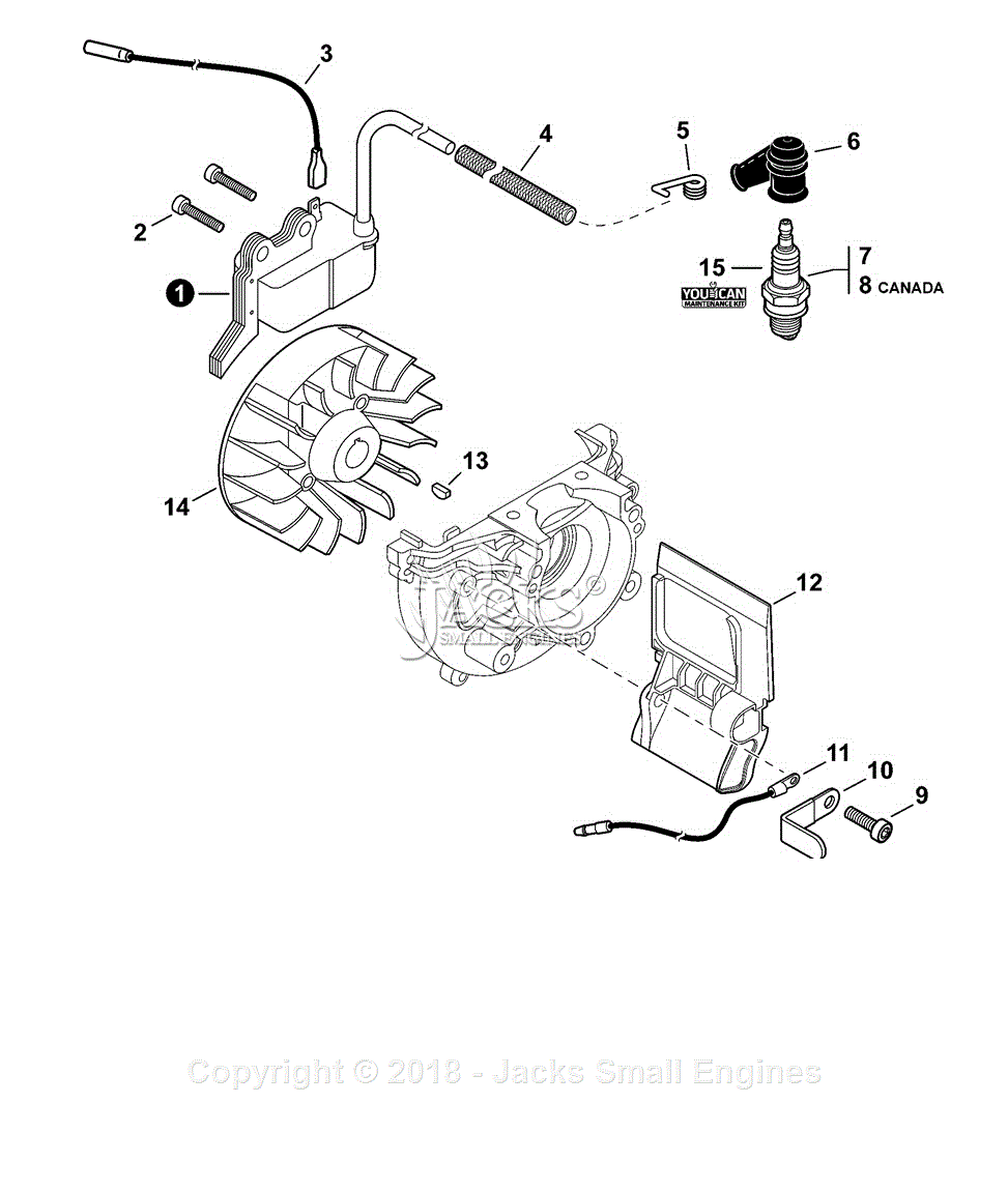 Shindaiwa T235 S/N: T46714001001 - T46714999999 Parts Diagram for Ignition