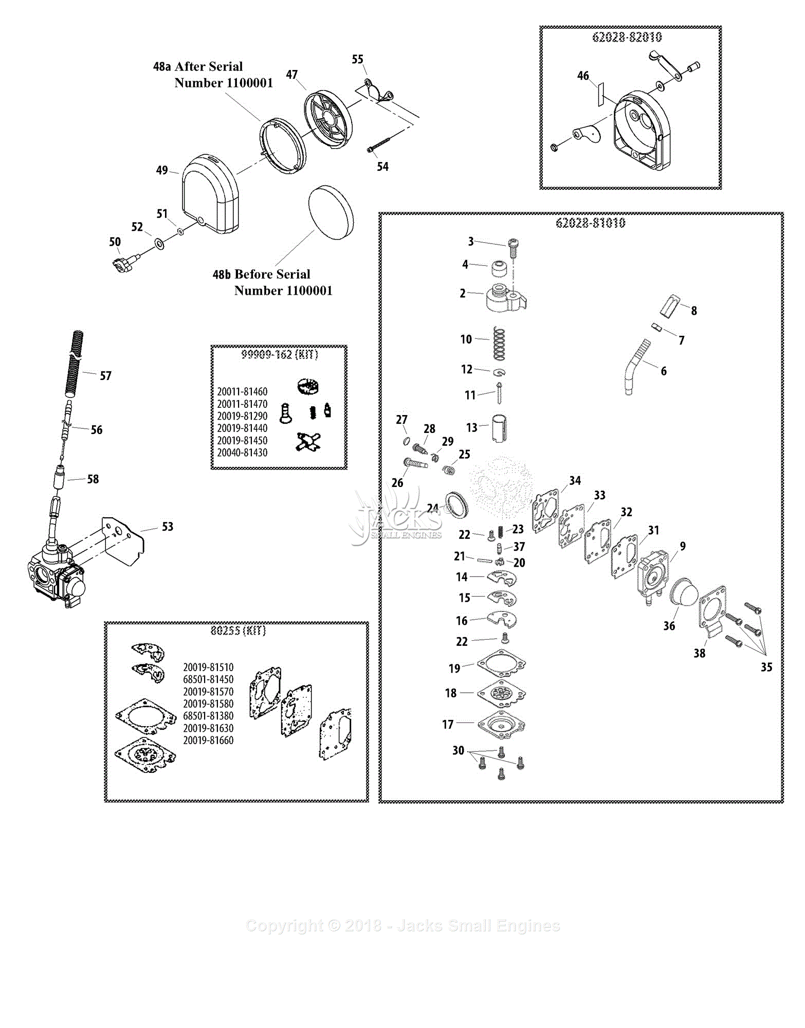 Shindaiwa T261 Parts Diagram for Carburetor - EPA/CARB