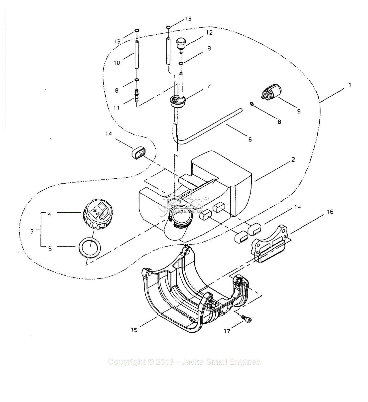 Shindaiwa T261X Parts Diagram for Fuel Tank