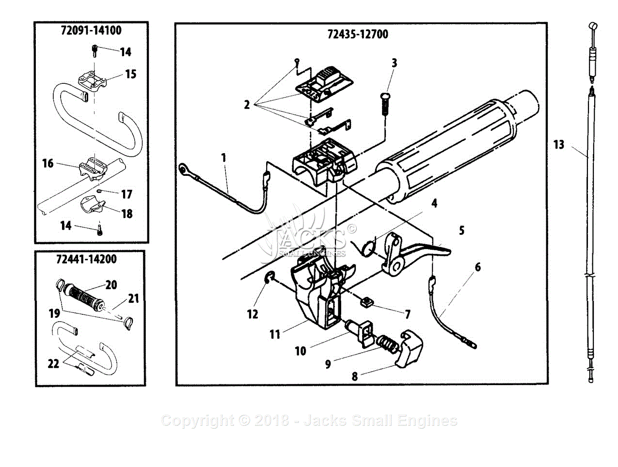 Shindaiwa T270 Parts Diagram for Throttle Lever