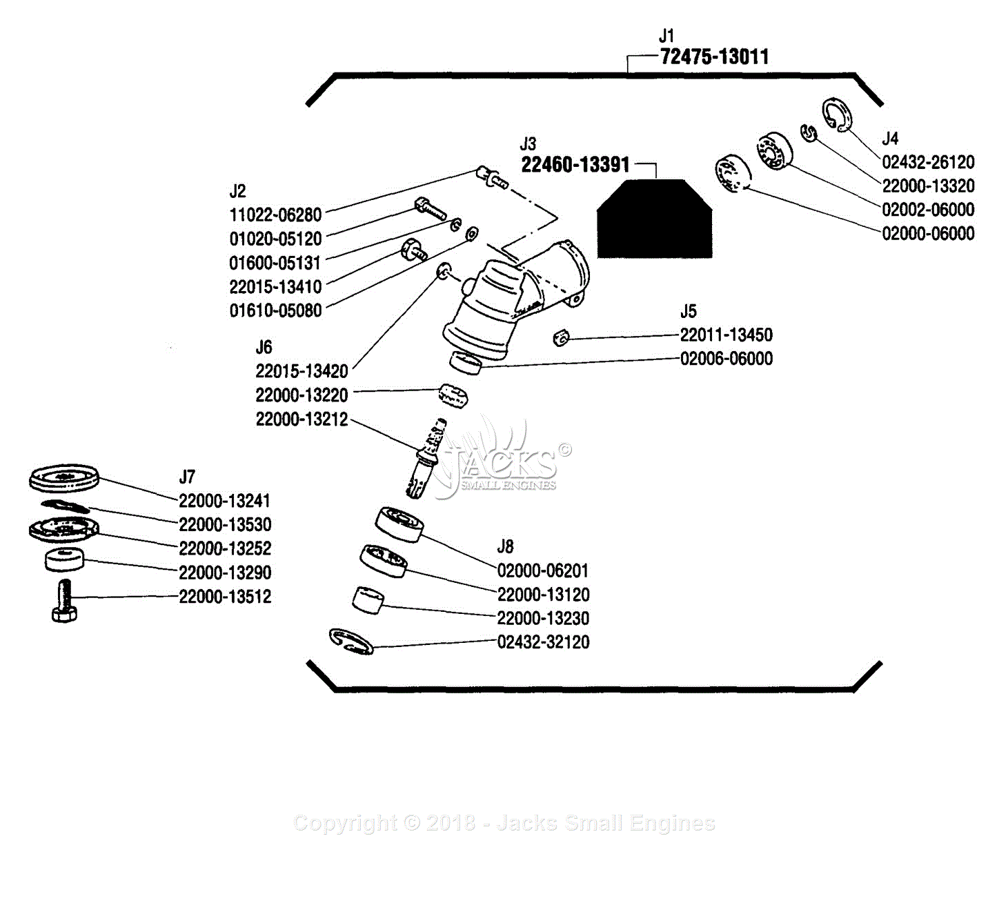 Shindaiwa T350 Parts Diagram for Gearcase