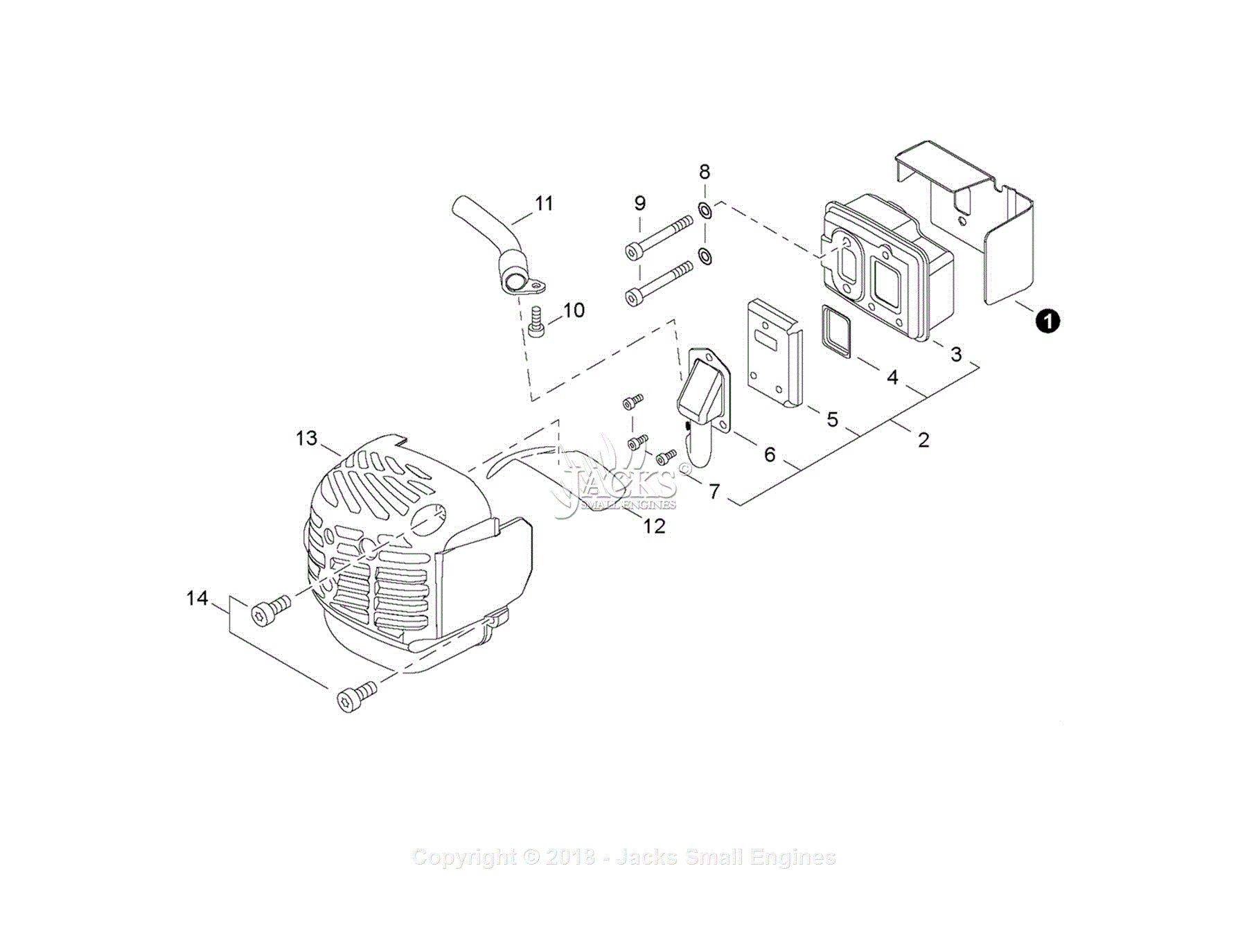 Shindaiwa HT232 S/N: T25213001001 - T25213999999 Parts Diagram for Exhaust