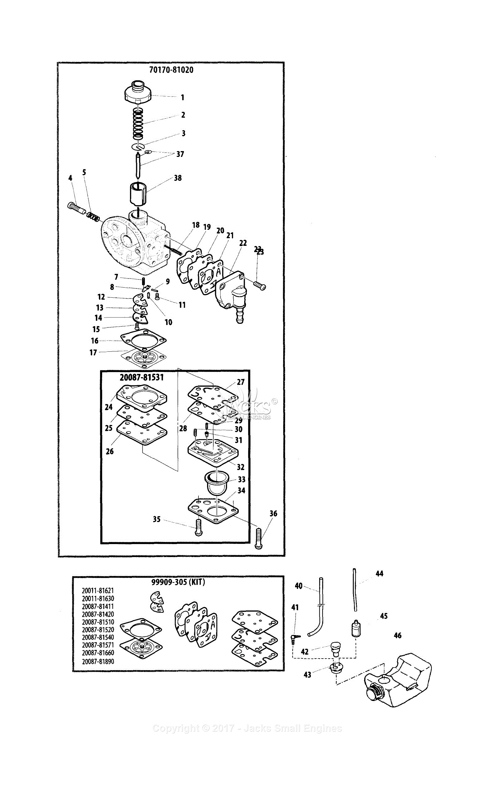 Shindaiwa PB270 Parts Diagram for Carburetor -- EPA & CARB Changes