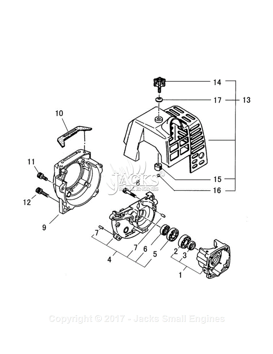 Shindaiwa ES726 S/N: 9029001 - 9039900 Parts Diagram for Crankcase ...