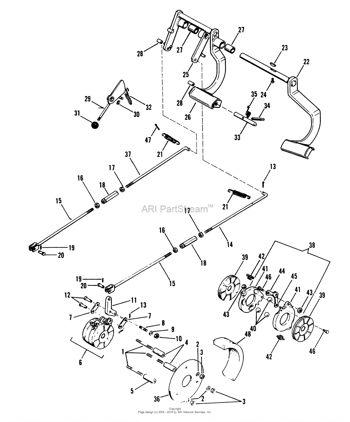 Simplicity 990954 - Power Max/4041 Tractor Parts Diagram for BRAKES