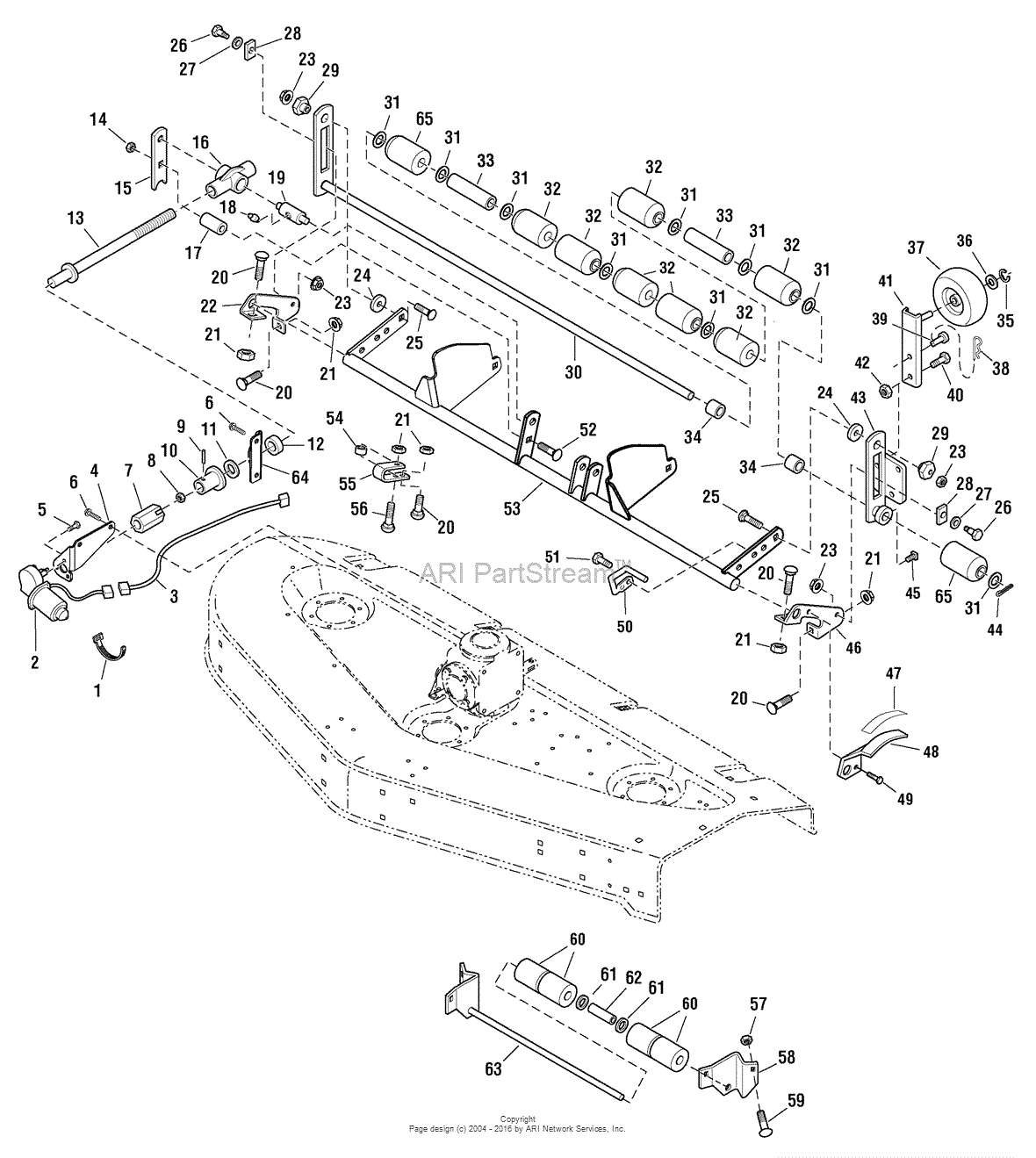john deere 60 mower deck parts diagram