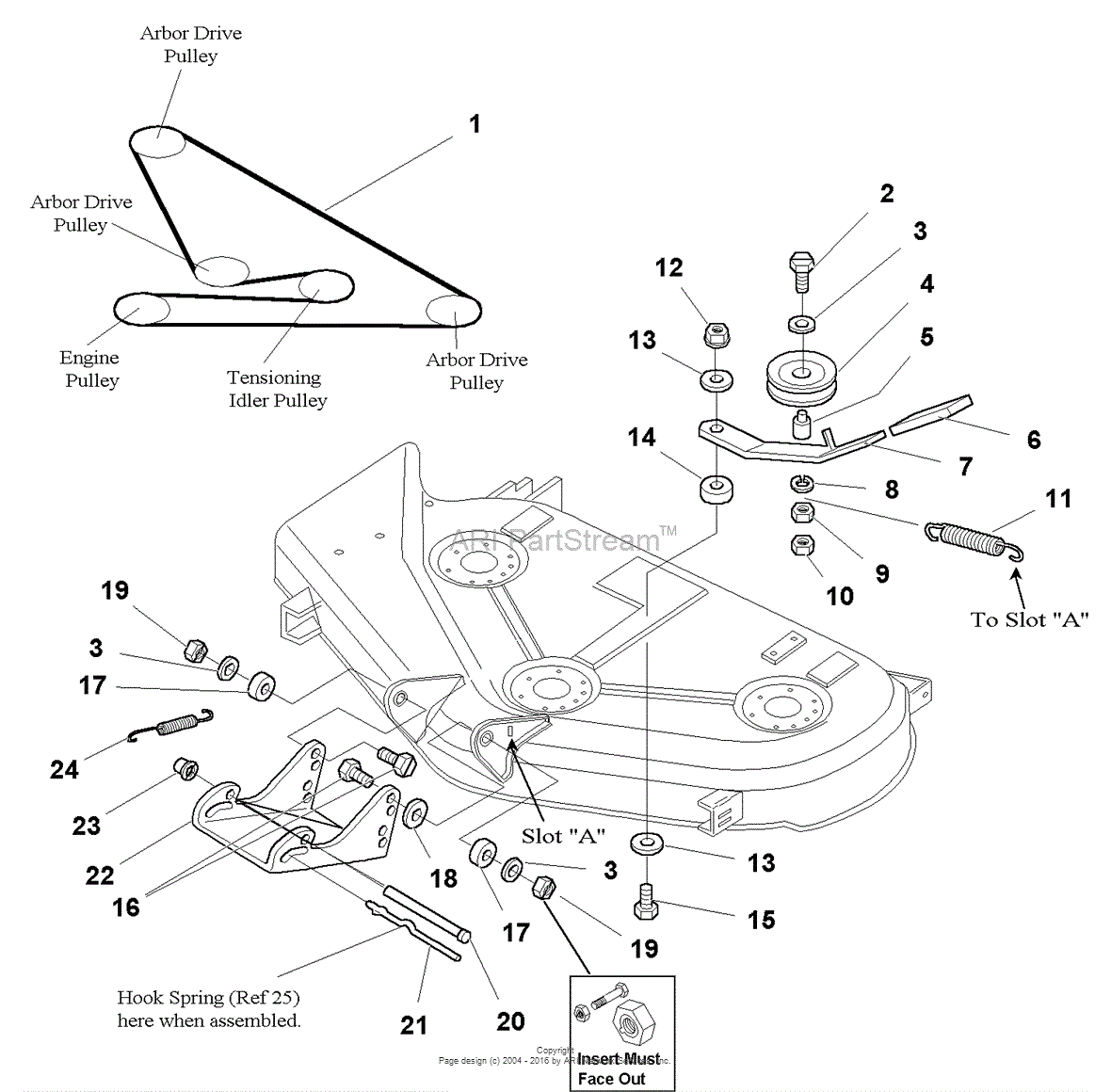 Simplicity 1693801 - Regent, 16HP Hydro and 44" Mower Deck Parts Simplicity Regent Mower Deck Belt Diagram