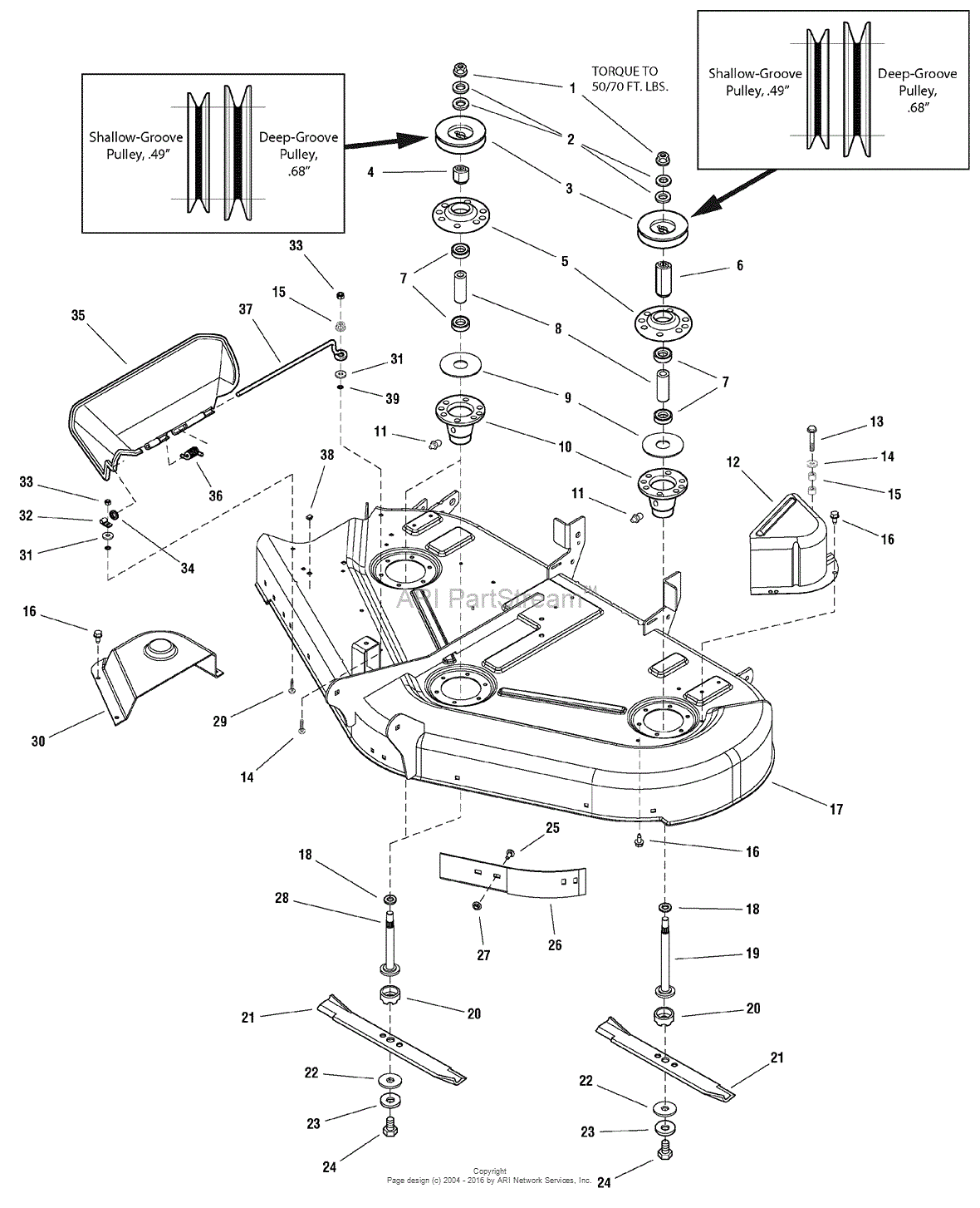 Simplicity 44 Mower Deck Parts Diagram